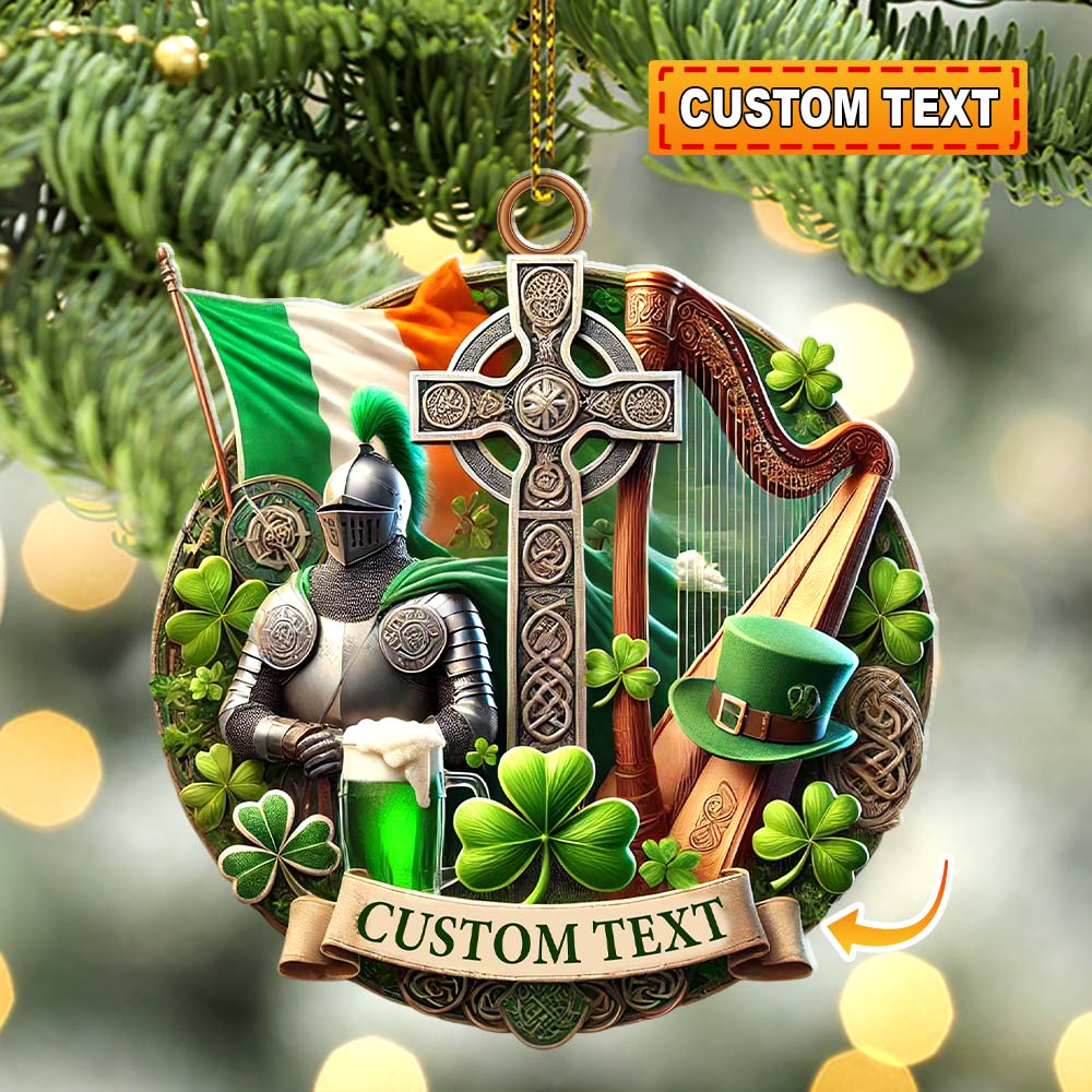 Blisscorners Custom Name Ireland Ornament, Christmas Gift for Ireland Lover52D Flat LM2111
