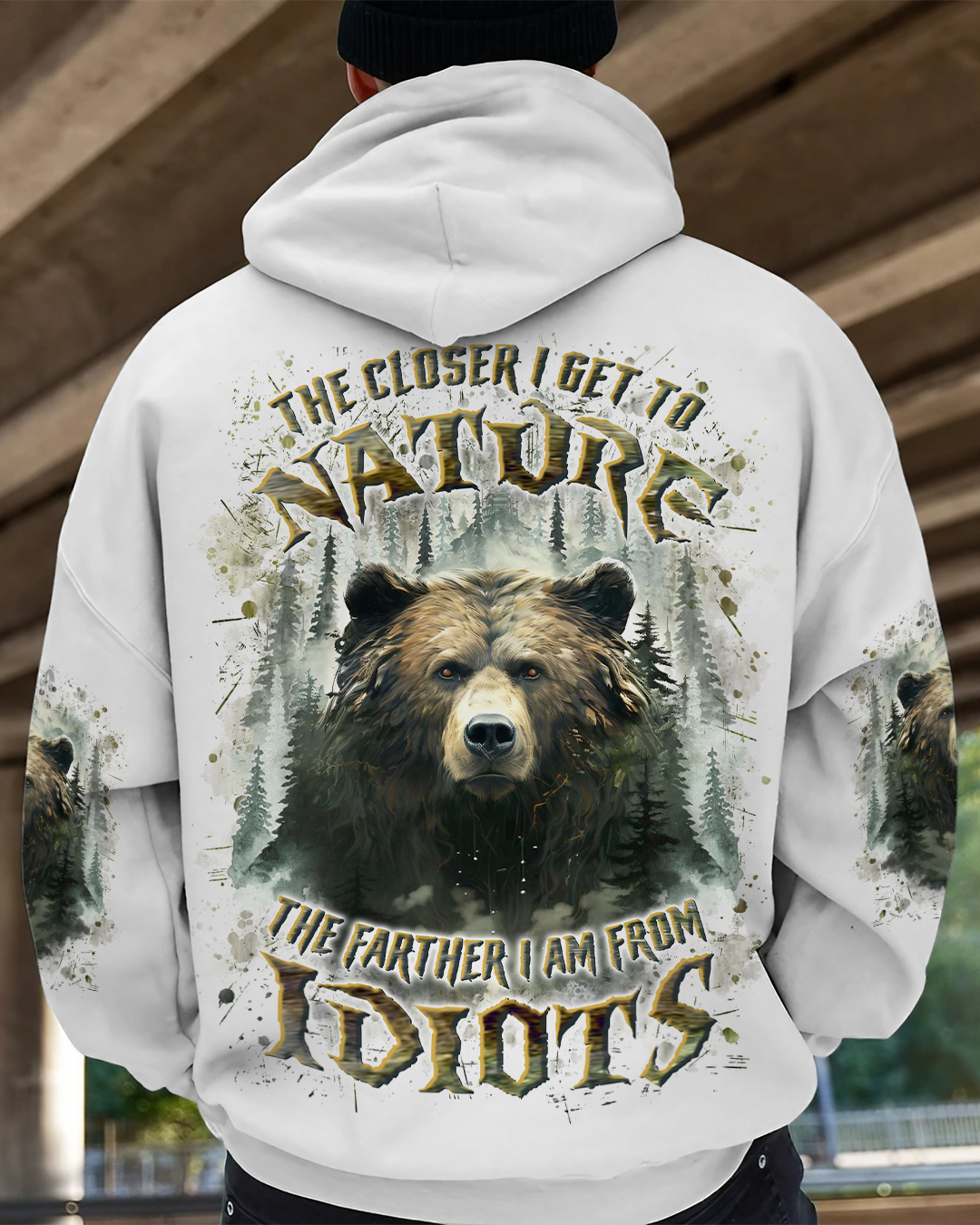 BLISSCORNERS THE CLOSER I GET TO NATURE BEAR ALL OVER PRINT -YHLN0110241