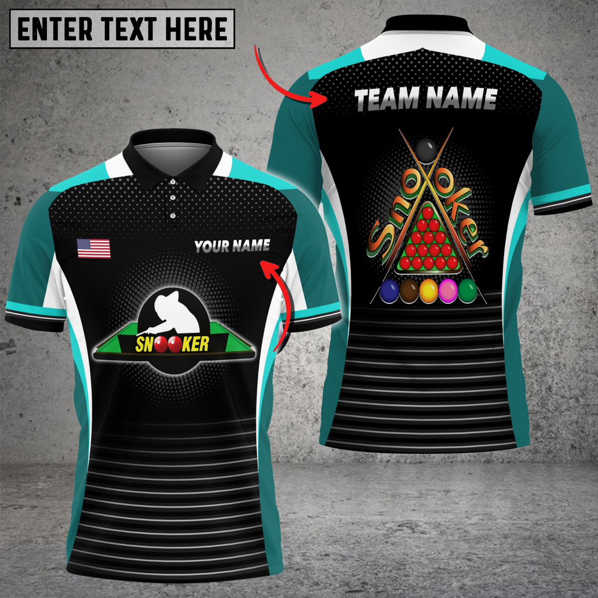 Blisscorners Snooker Classic Triangle Logo Multicolor Customized Name, Team Name 3D Shirts