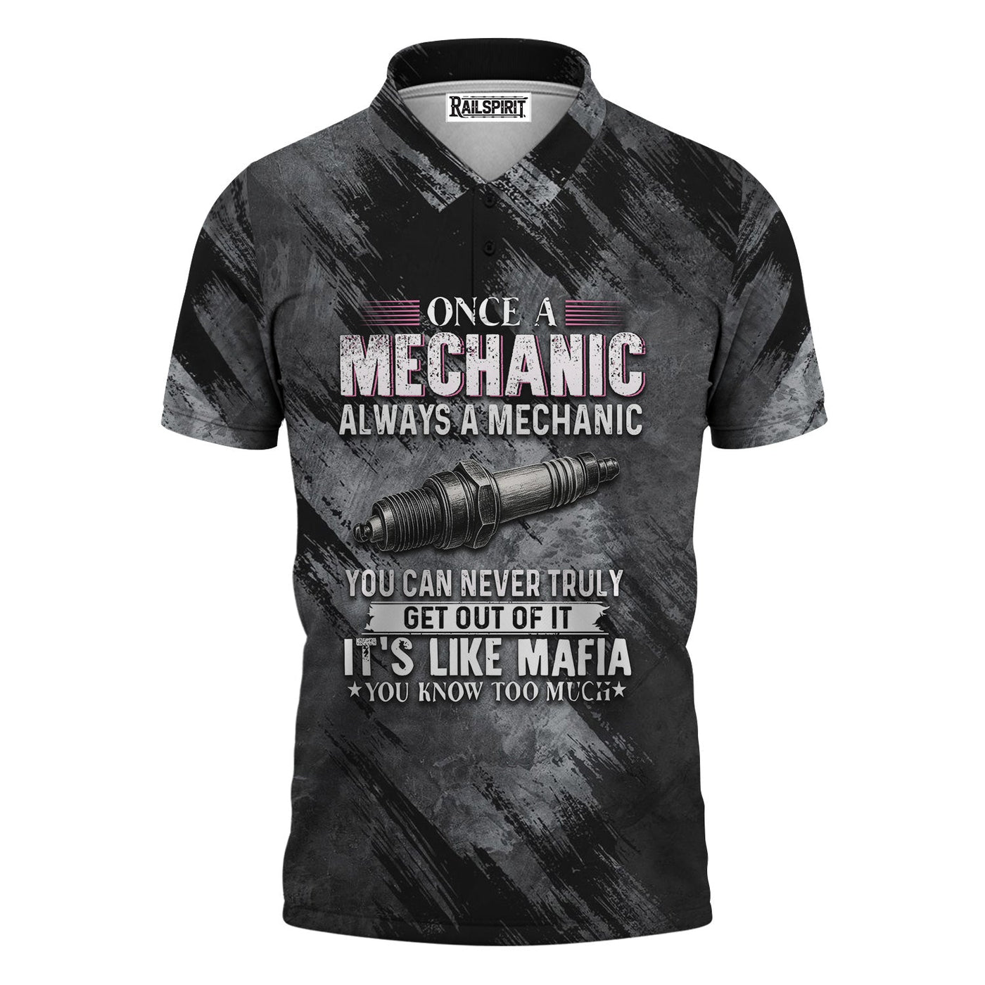 Blisscorners Once A Mechanic Always A Mechanic Shirt Funny Printed Vintage Mechanic Unisex T Shirt Spark Plug Design