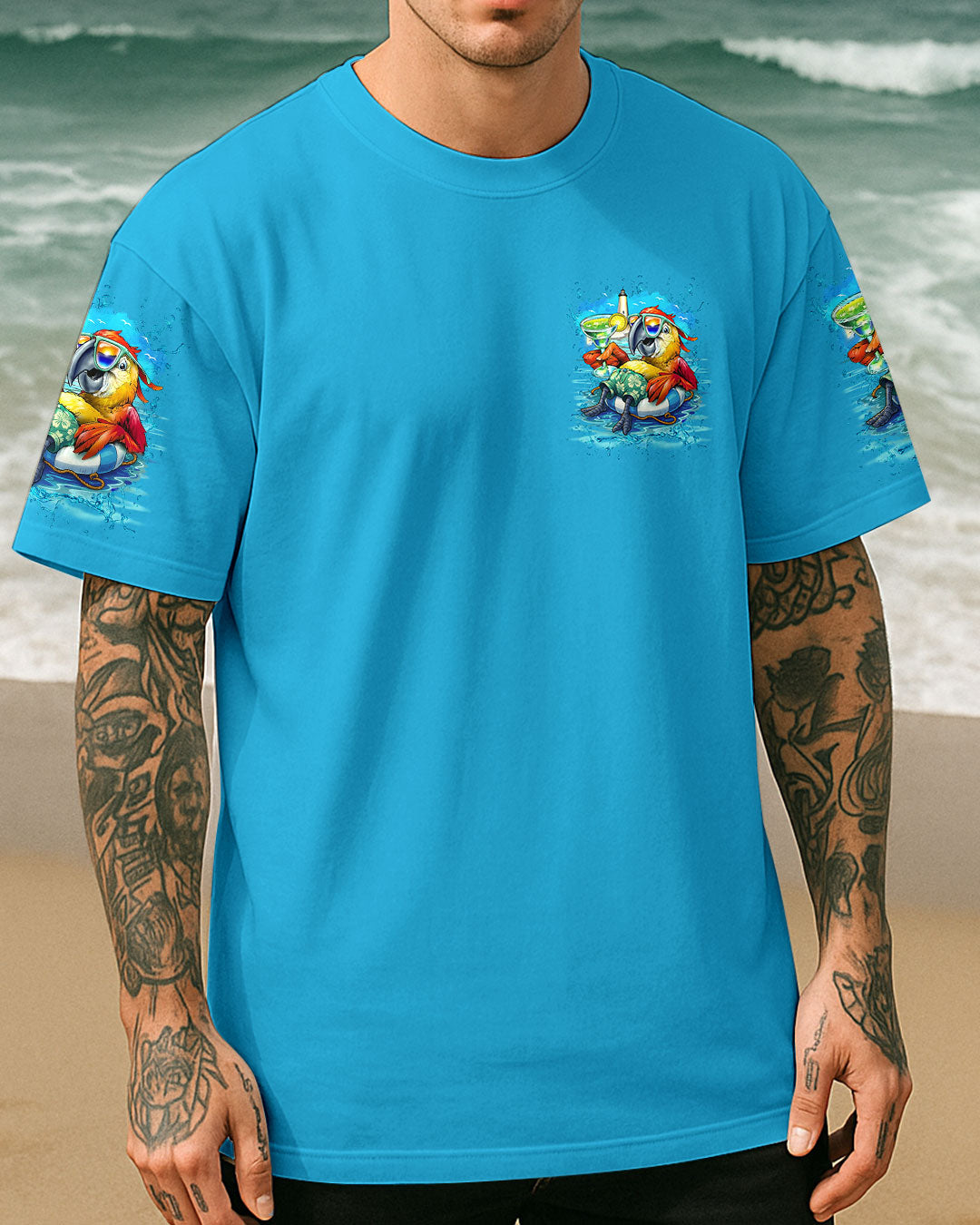 BLISSCORNERS I'M ON ISLAND TIME PARROT ALL OVER PRINT