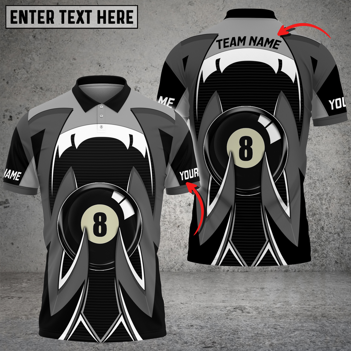 Blisscorners Billiards Sharp Claw Multicolor Customized Name, Team Name 3D Shirt