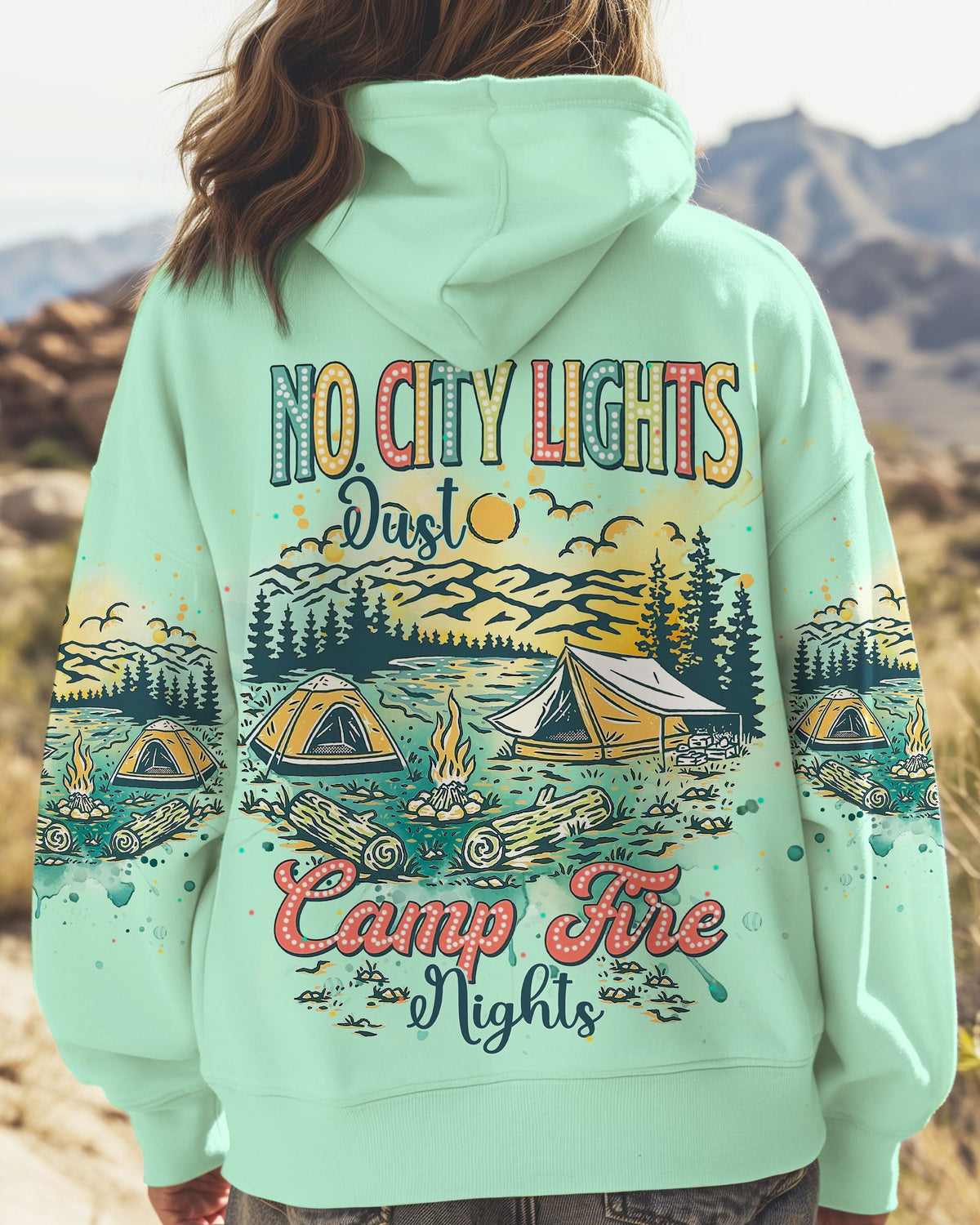 BLISSCORNERS NO CITY LIGHTS JUST CAMP FIRE NIGHTS ALL OVER PRINT