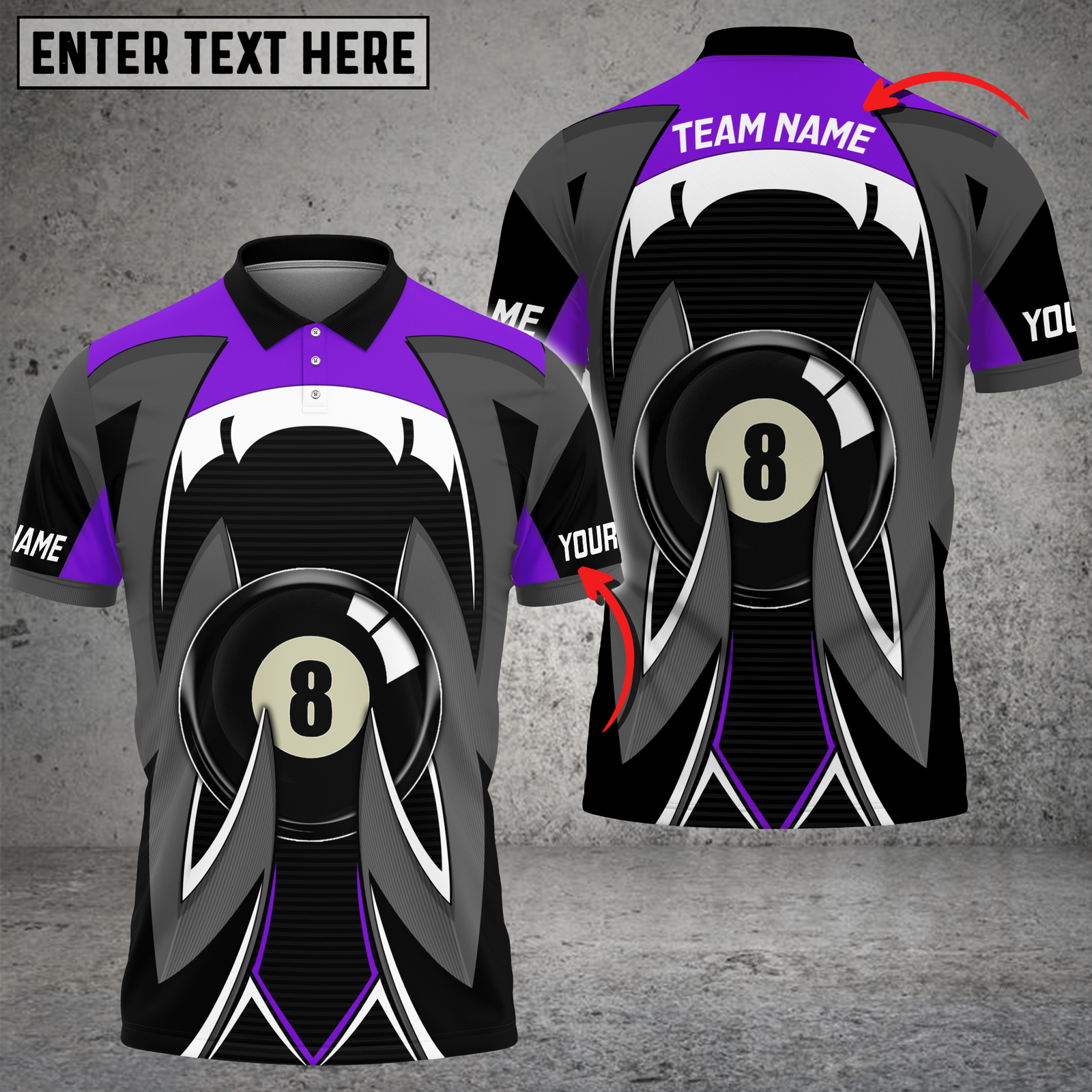 Blisscorners Billiards Sharp Claw Multicolor Customized Name, Team Name 3D Shirt