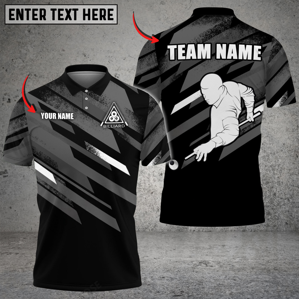 Blisscorners Billiards Slash Motion Multicolor Customized Name, Team Name 3D Shirt