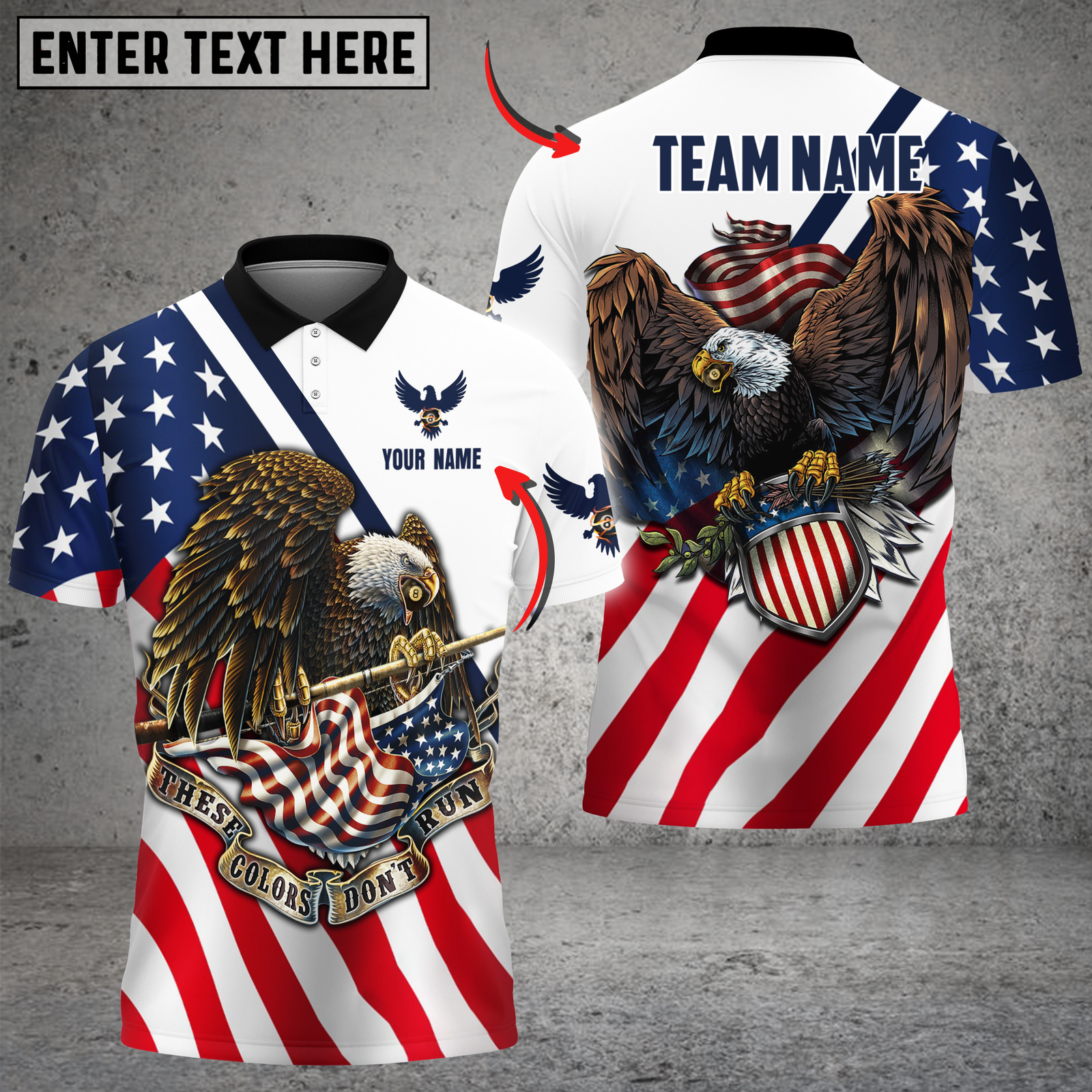 Blisscorners Billiards American Eagle Flag Pride Personalized Name 3D Unisex Shirt