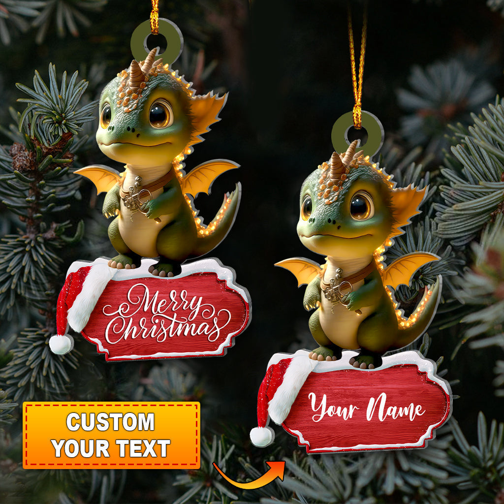 Blisscorners Christmas Gift, Custom Ornament, Custom Name Dragon Ornament2D Flat LM2111