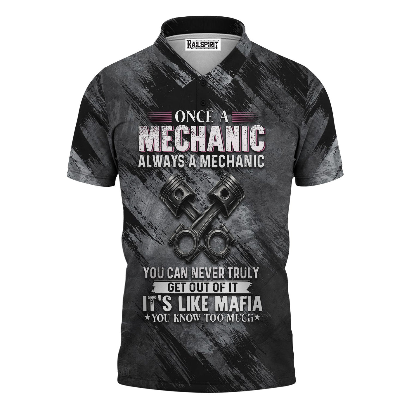 Blisscorners Once A Mechanic Always A Mechanic Shirt Funny Printed Vintage Mechanic Unisex T Shirt Engine Piston Design