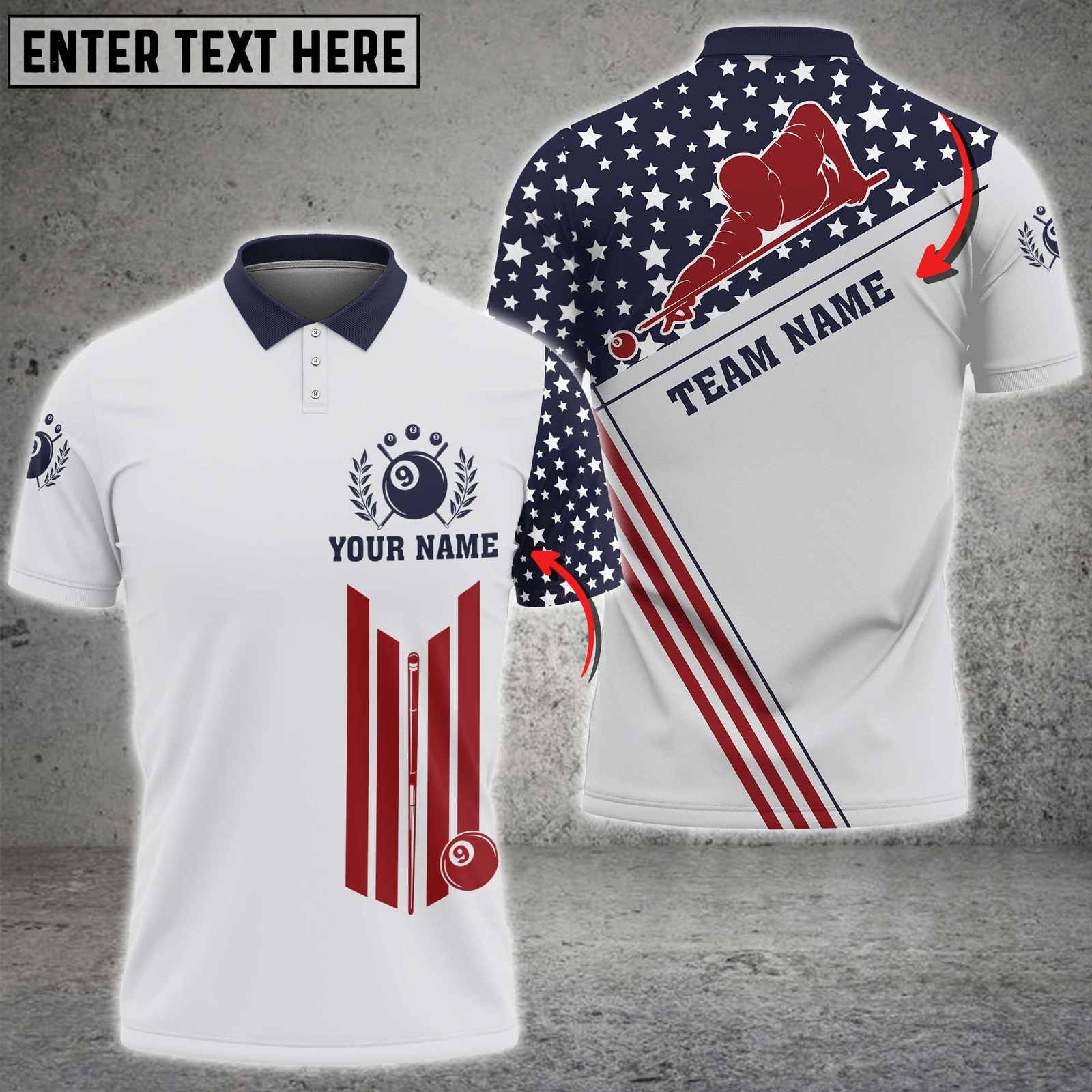 Blisscorners Billiards American Star Classic Personalized Name 3D Unisex Shirt