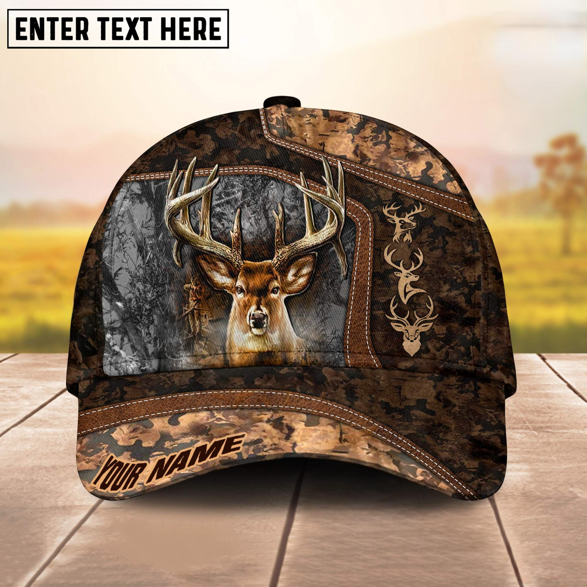 Blisscorners Collab Artist Deer Hunting Camo Ver2 Personalized Hat 3D Printed Multicolor