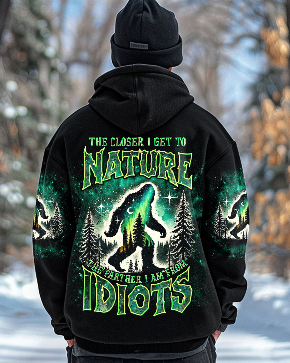 BLISSCORNERS (HOT DEAL) THE CLOSER I GET TO NATURE BIGFOOT ALL OVER PRINT -TLNT1111243
