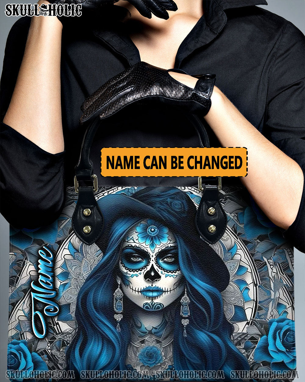 BLISSCORNERS SUGAR SKULL LADY LEATHER HANDBAG