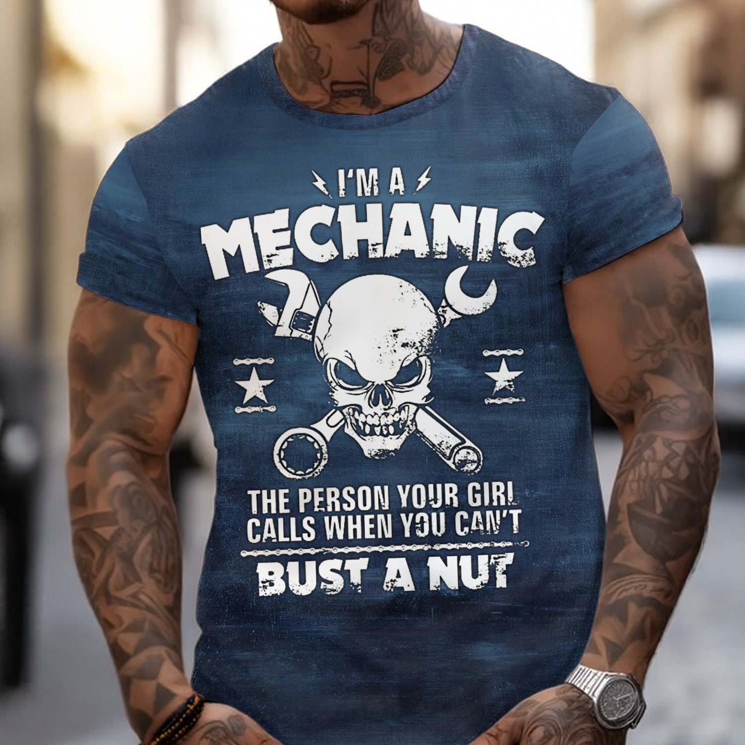 Blisscorners Vintage Mechanic Shirt I'm A Mechanic The Person Your Girl Calls When You Can't Bust a Nut T Shirt