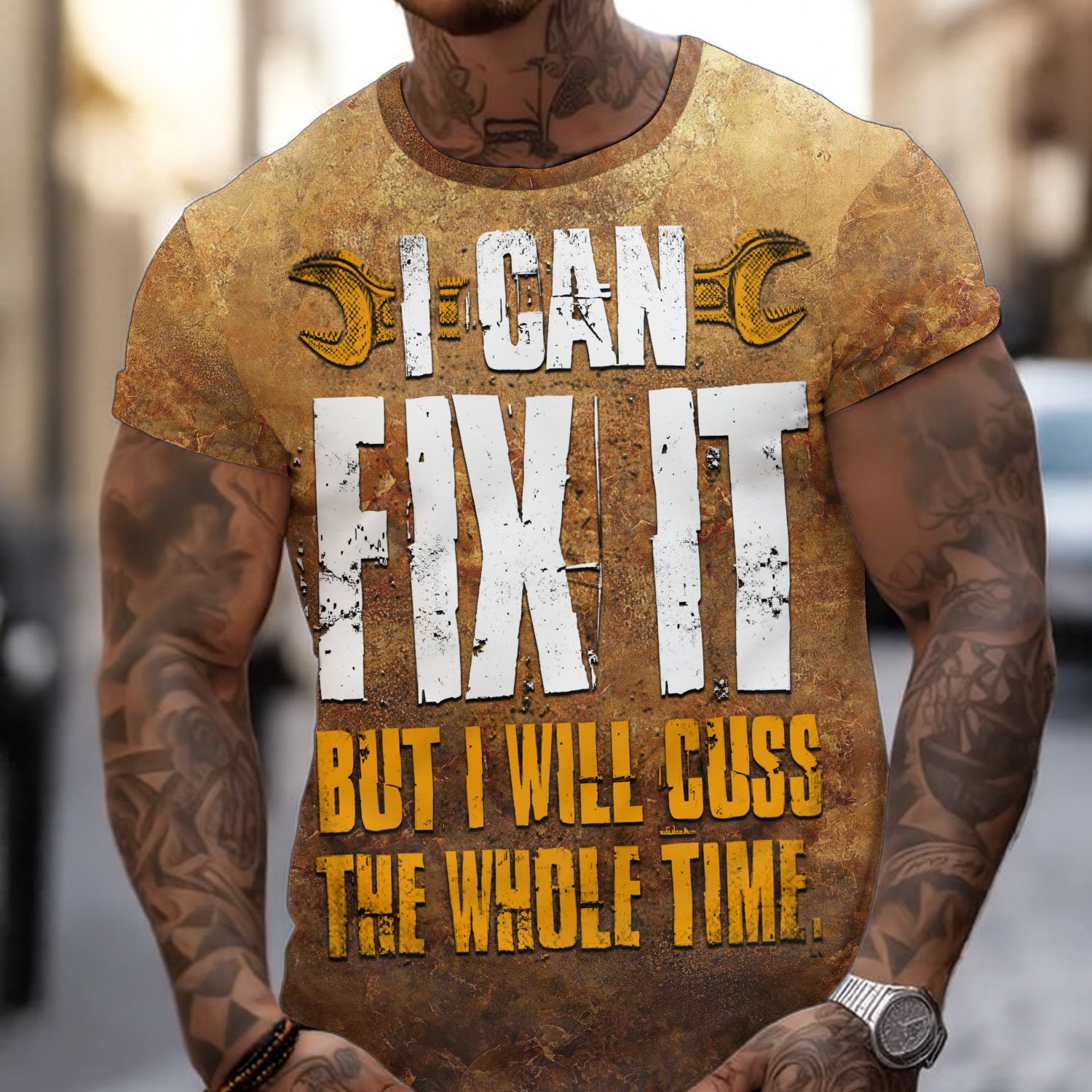 Blisscorners Vintage Mechanic Shirt I Can Fix It But I Will Cuss The Whole Time T Shirt