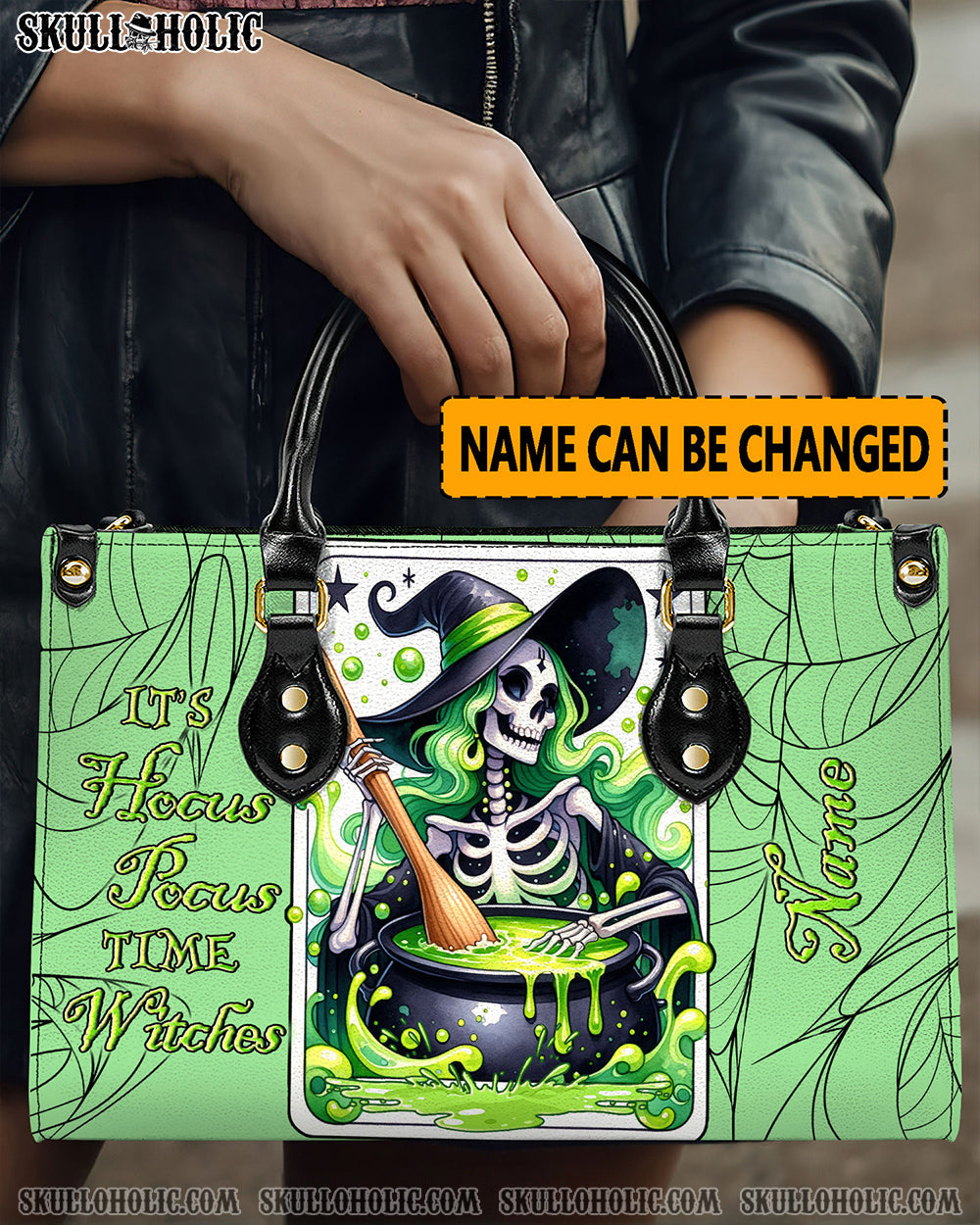 BLISSCORNERS HOCUS POCUS HALLOWEEN LEATHER HANDBAG