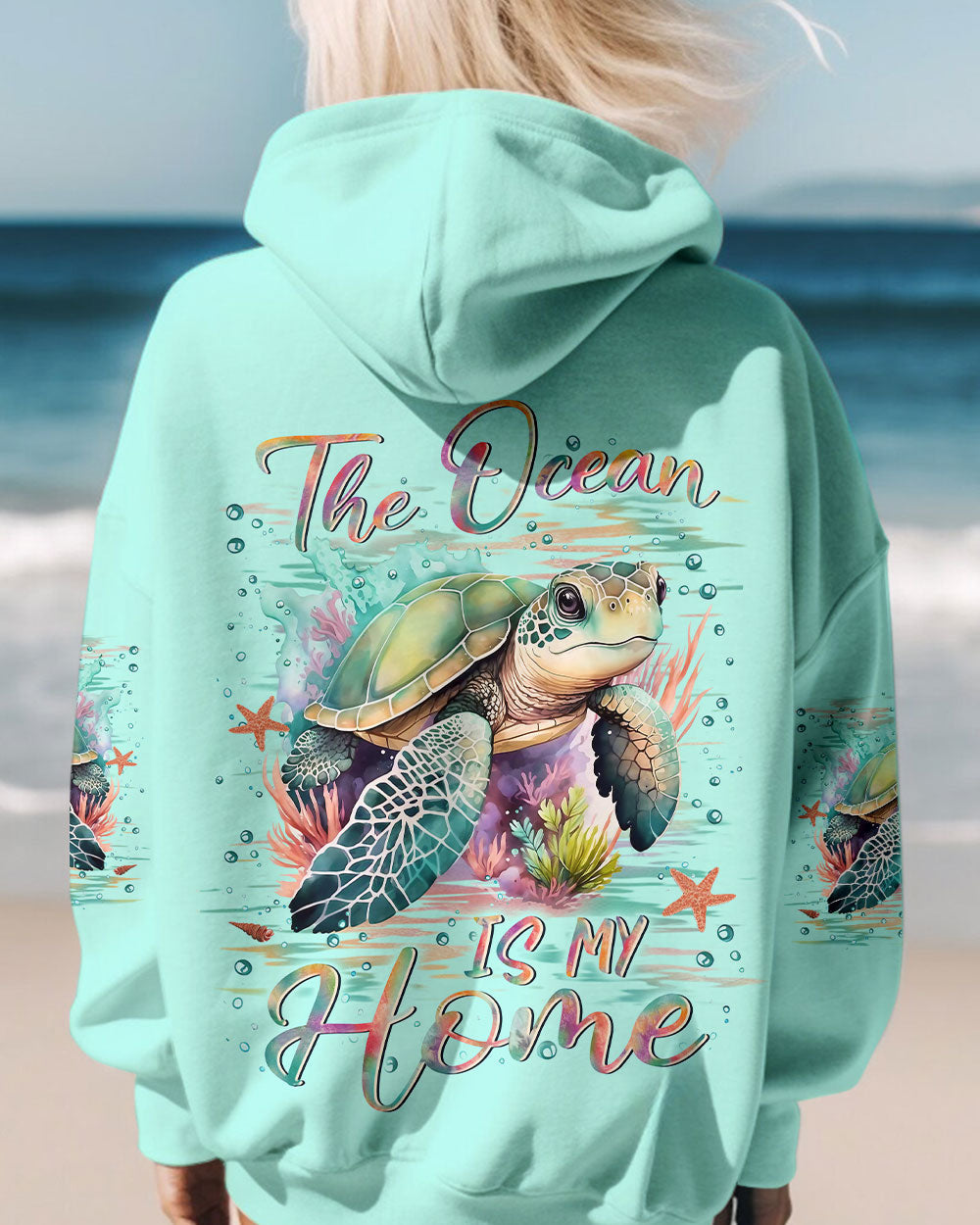 BLISSCORNERS THE OCEAN IS MY HOME TURTLE ALL OVER PRINT