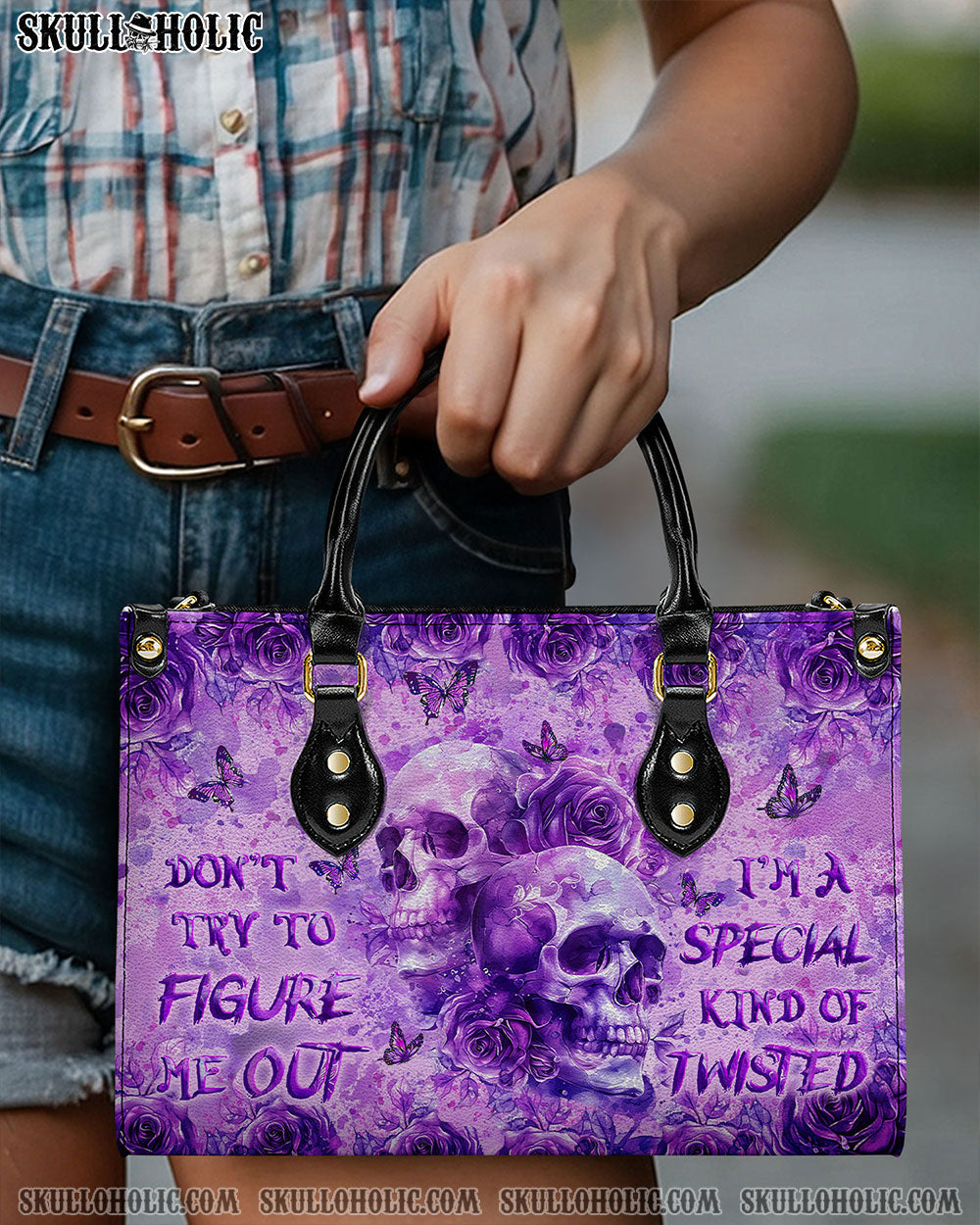 BLISSCORNERS DON'T TRY TO FIGURE ME OUT LEATHER HANDBAG