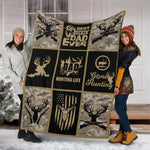 Blisscorners Hunting Life Best BuckinÃ¢â‚¬â„¢ Dad Ever Fleece Blanket - Camouflage Deer & Rifle Design - Gift for Hunters LM1611