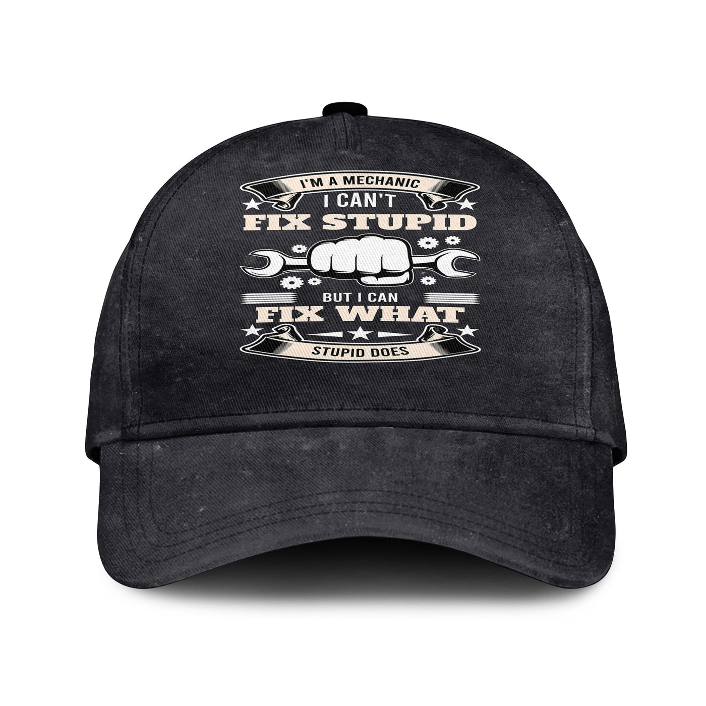 Blisscorners Vintage Mechanic Unisex I'm A Mechanic I Can't Fix Stupid Black Shirt All Over Print