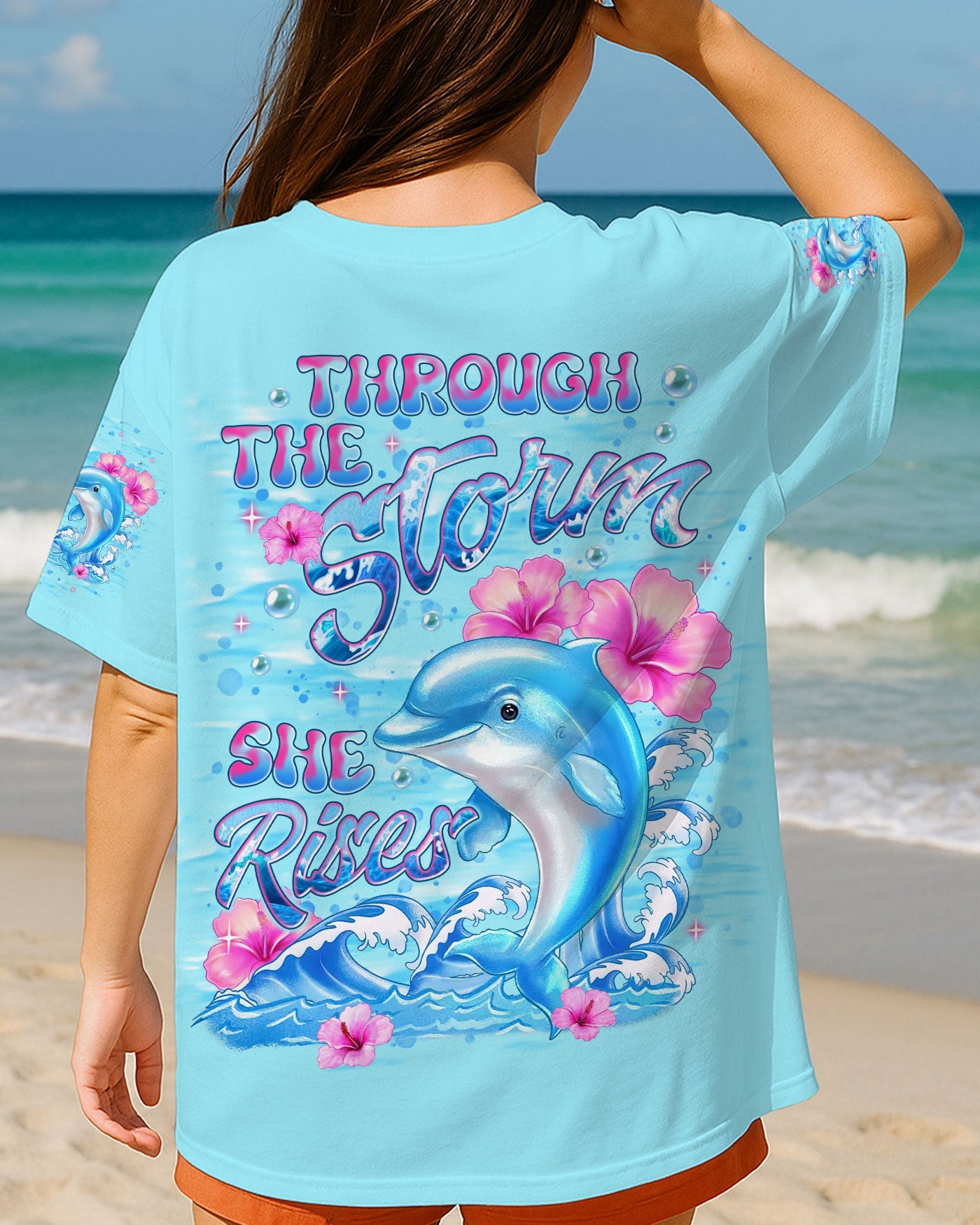 BLISSCORNERS THROUGH THE STORM DOLPHIN ALL OVER PRINT