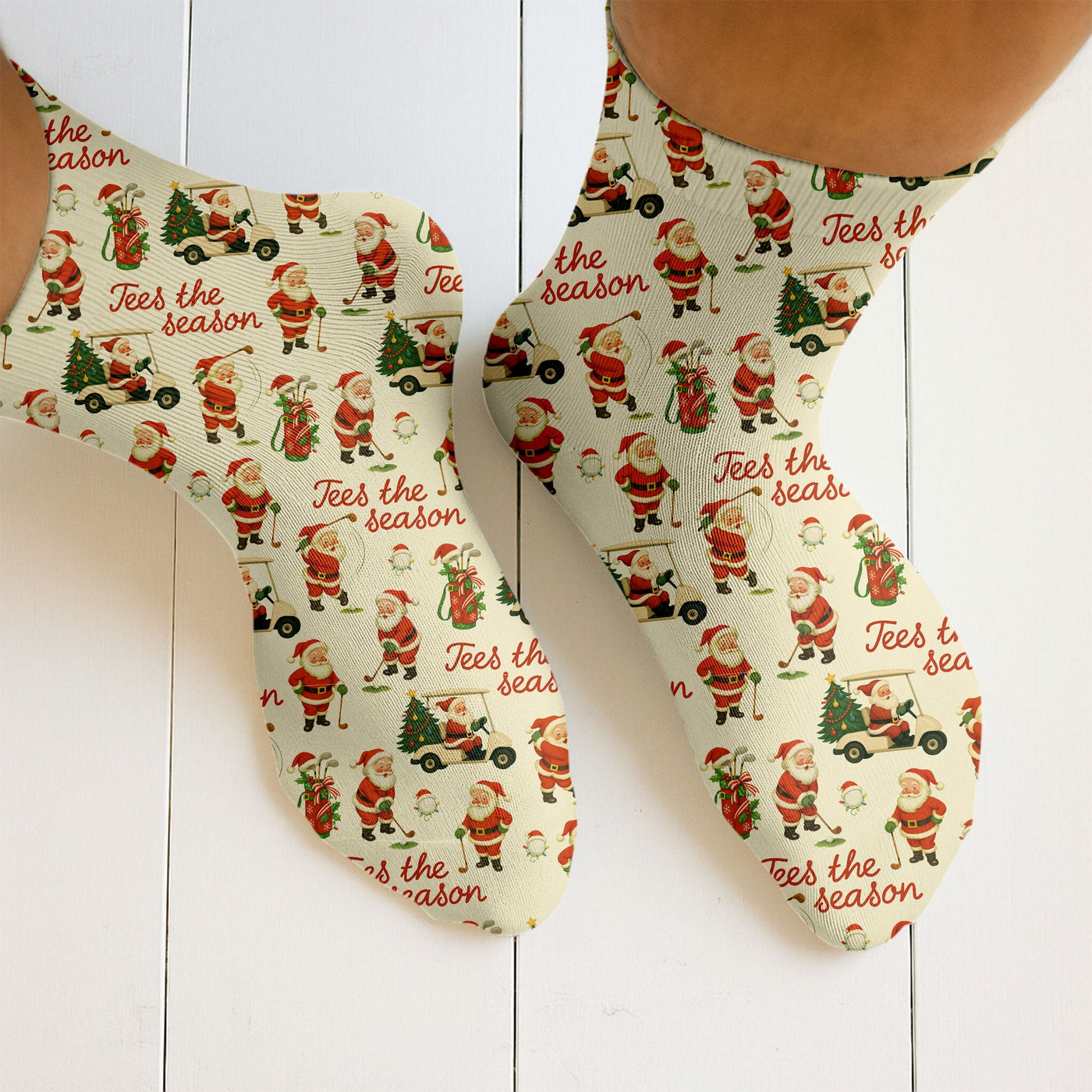 Blisscorners Tees The Season Funny Santa Claus Golf Sock, Funny Golf Socks, Christmas Golf Gift, Golf AccessoryLM2611