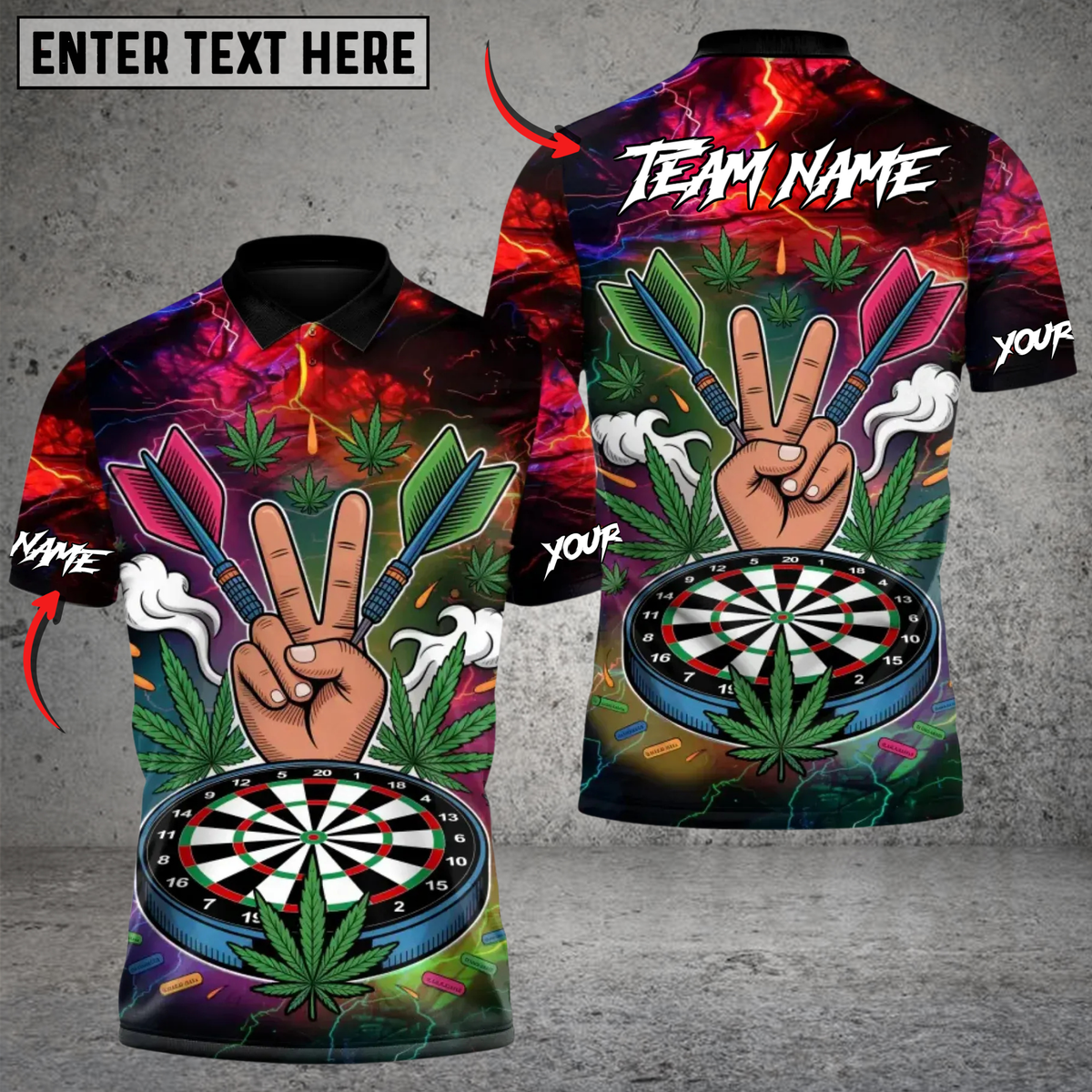Blisscorners Darts “Peace &amp; Aim” 420 Edition Personalized Name 3D Unisex Shirt