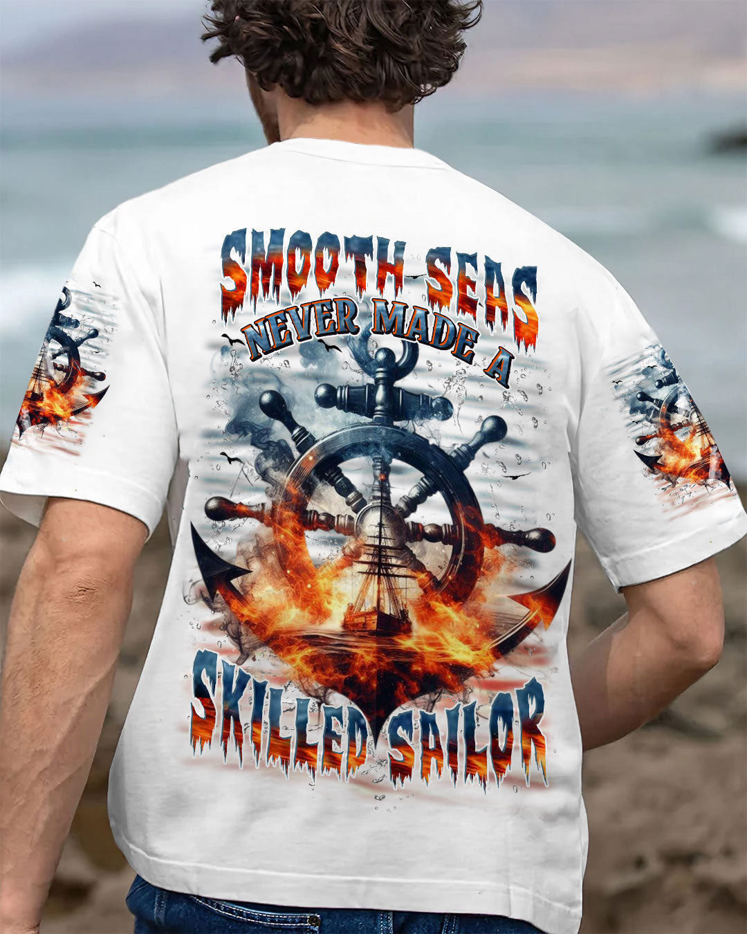 BLISSCORNERS SMOOTH SEAS NEVER MADE A SKILLED SAILOR ALL OVER PRINT