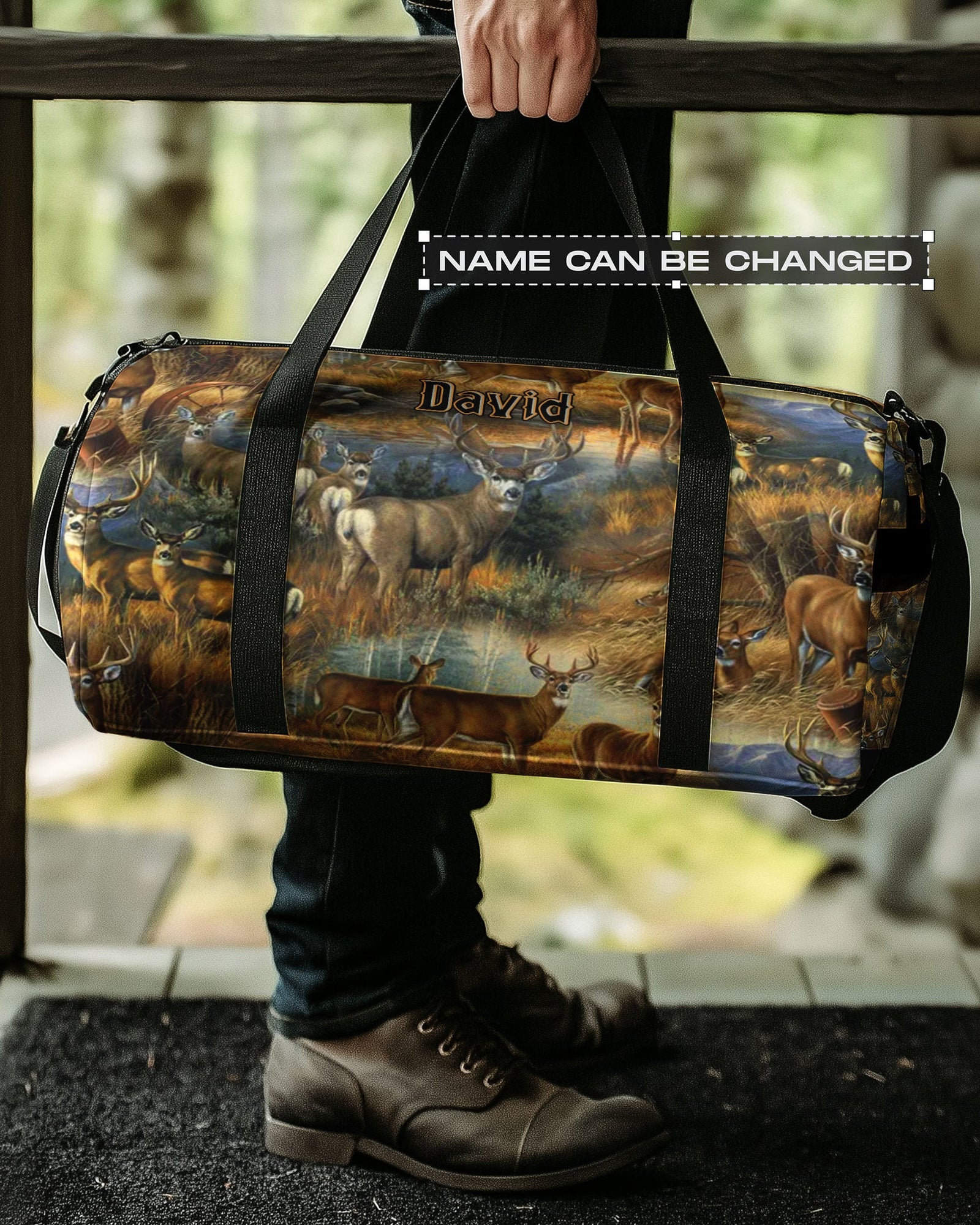 BLISSCORNERS DEER PATTERN TRAVELLING BAG