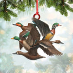 Blisscorners Flying Duck Acrylic Christmas Ornament - 3D Waterfowl Hunting Decor, Duck Hunter Gift Idea