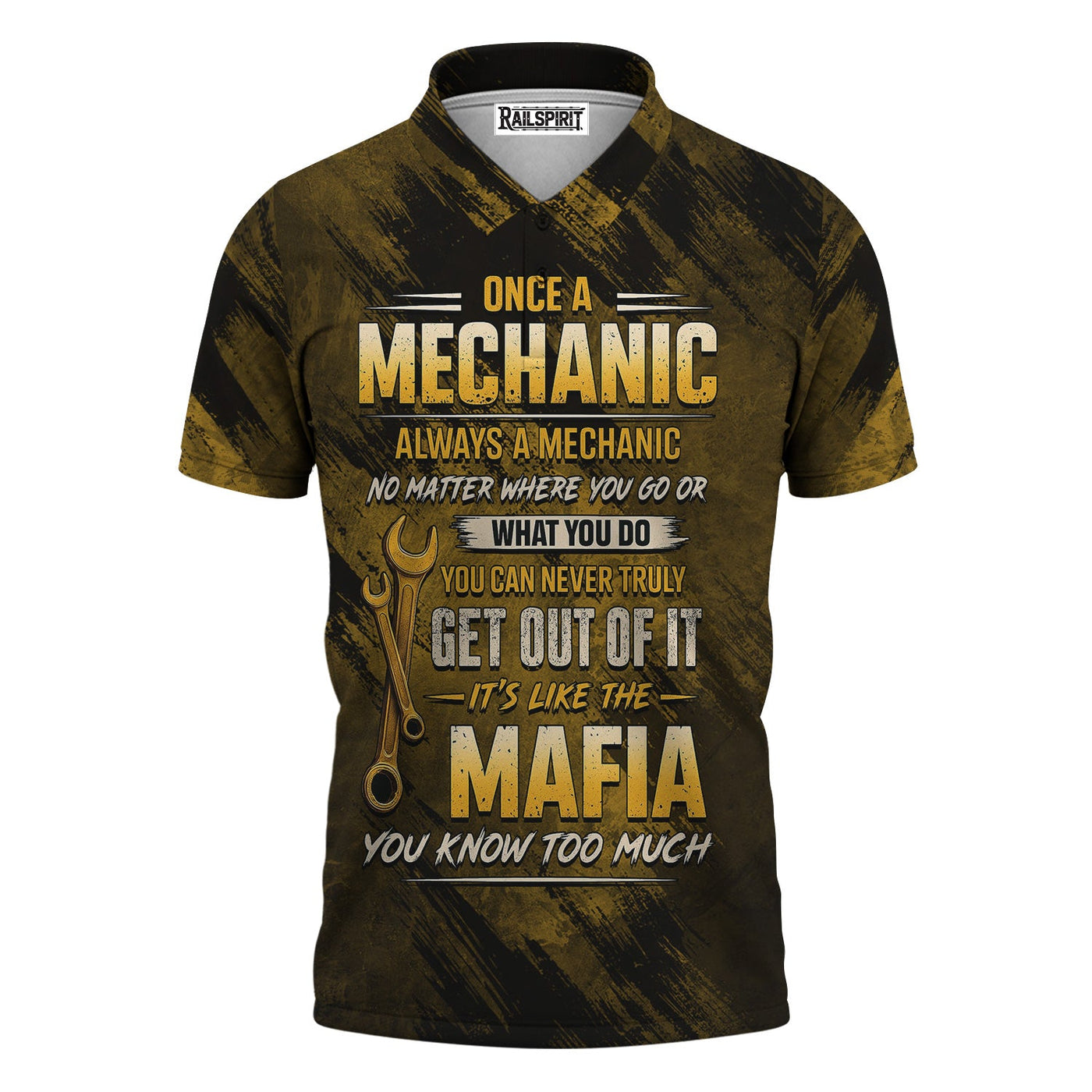 Blisscorners Once A Mechanic Always A Mechanic Shirt Funny Printed Vintage Mechanic Unisex T Shirt Wrenches Design