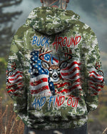 BLISSCORNERS BUCK AROUND AND FIND OUT DEER HUNTING ALL OVER PRINT