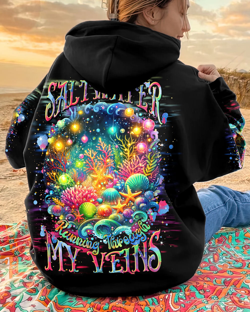 BLISSCORNERS SALTWATER RUNNING THROUGH MY VEINS CHRISTMAS ALL OVER PRINT