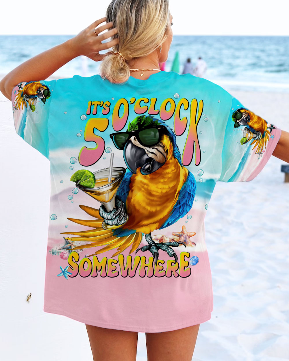 BLISSCORNERS IT'S 5 O'CLOCK SOMEWHERE PARROT ALL OVER PRINT