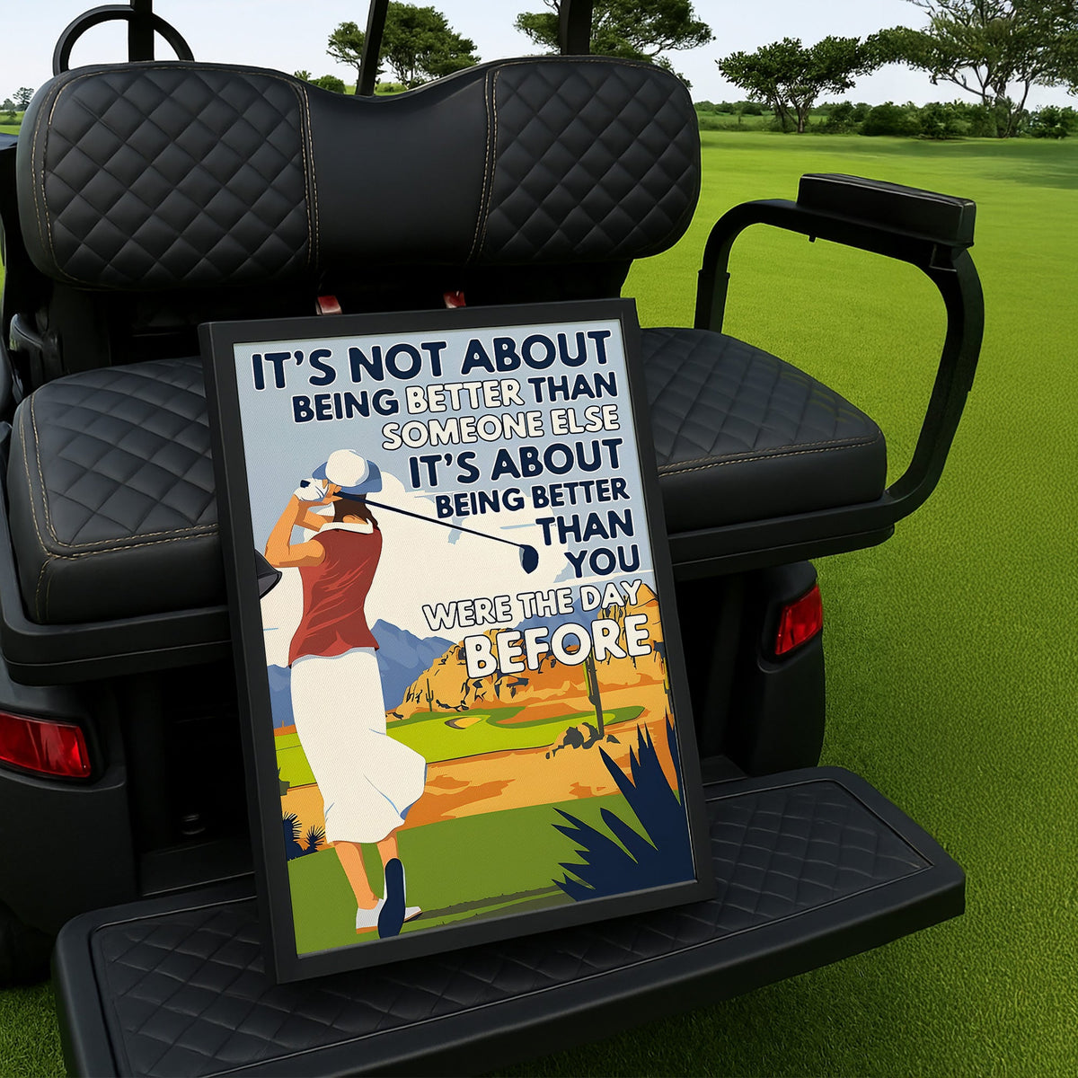 Blisscorners Being Better Than You Were The Day Before Canvas, Golf Wall Art, Gift For Golfers LM2611