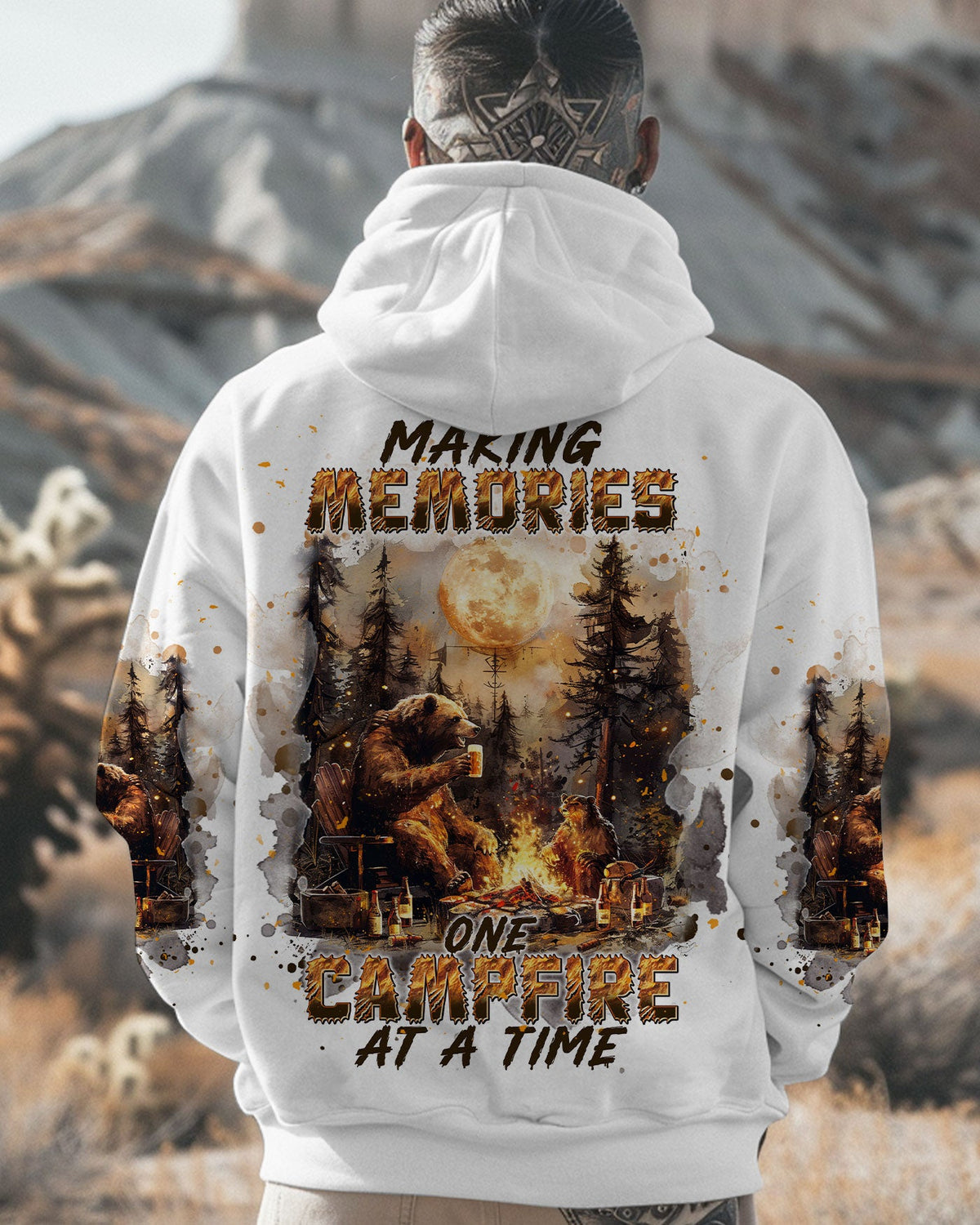 BLISSCORNERS MAKING MEMORIES ONE CAMPFIRE AT A TIME BEAR ALL OVER PRINT