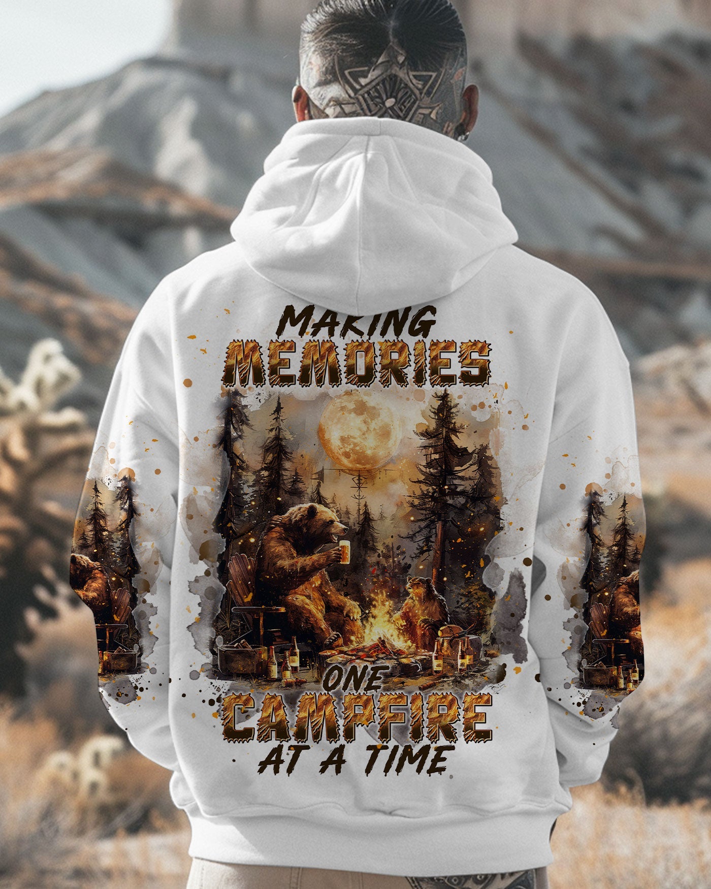 BLISSCORNERS MAKING MEMORIES ONE CAMPFIRE AT A TIME BEAR ALL OVER PRINT