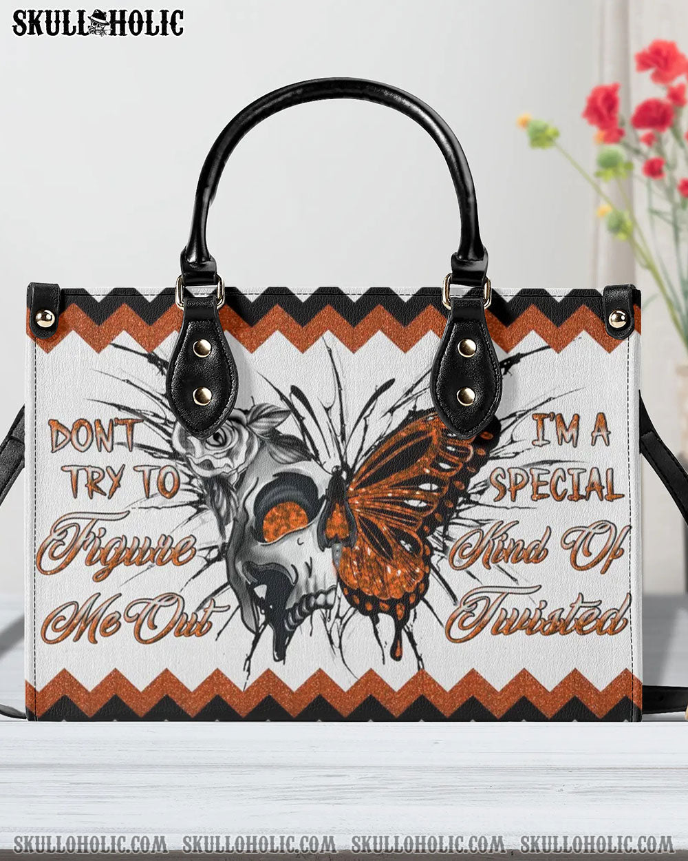 BLISSCORNERS DON'T TRY TO FIGURE ME OUT LEATHER HANDBAG