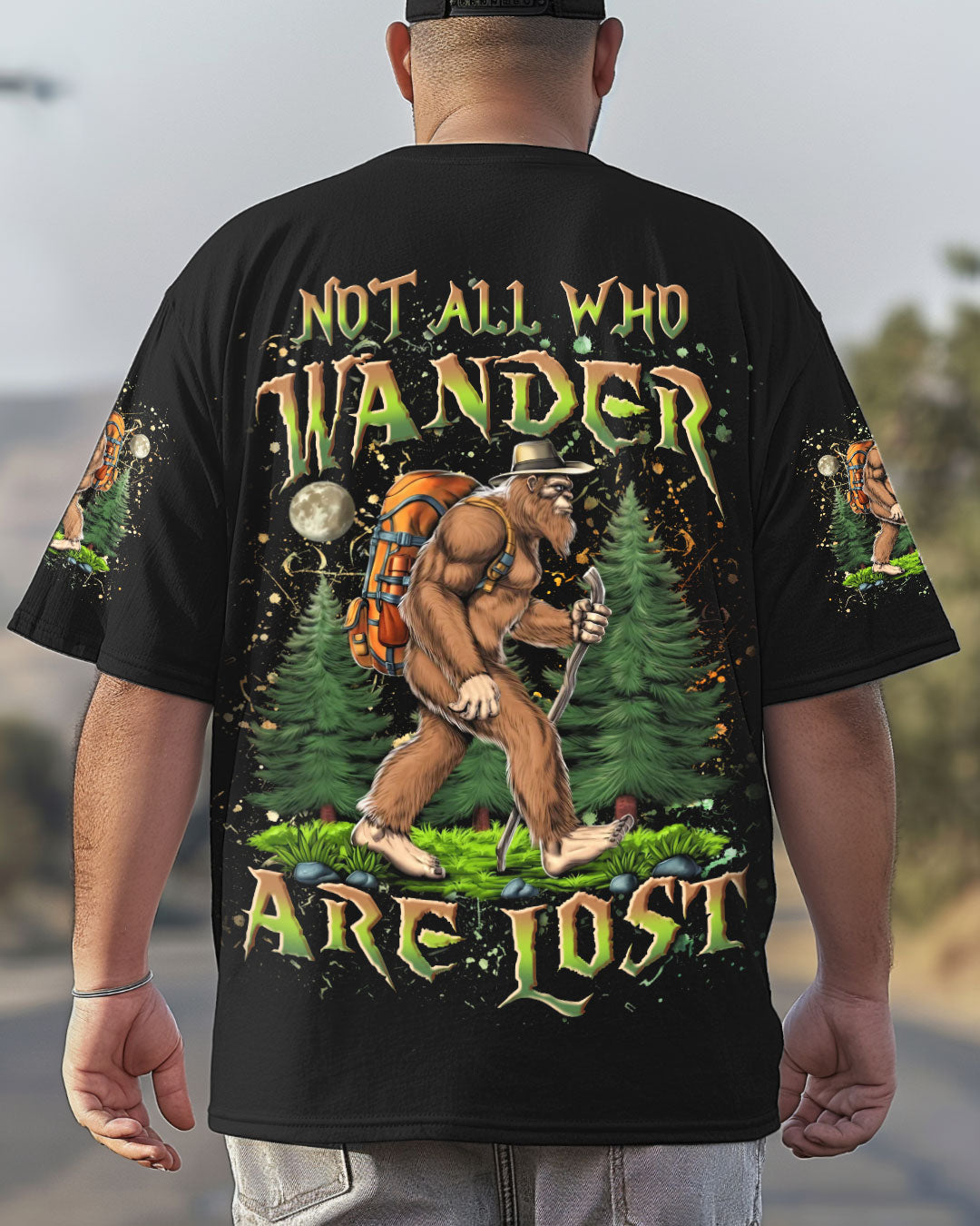 BLISSCORNERS NOT ALL WHO WANDER ARE LOST BIGFOOT ALL OVER PRINT