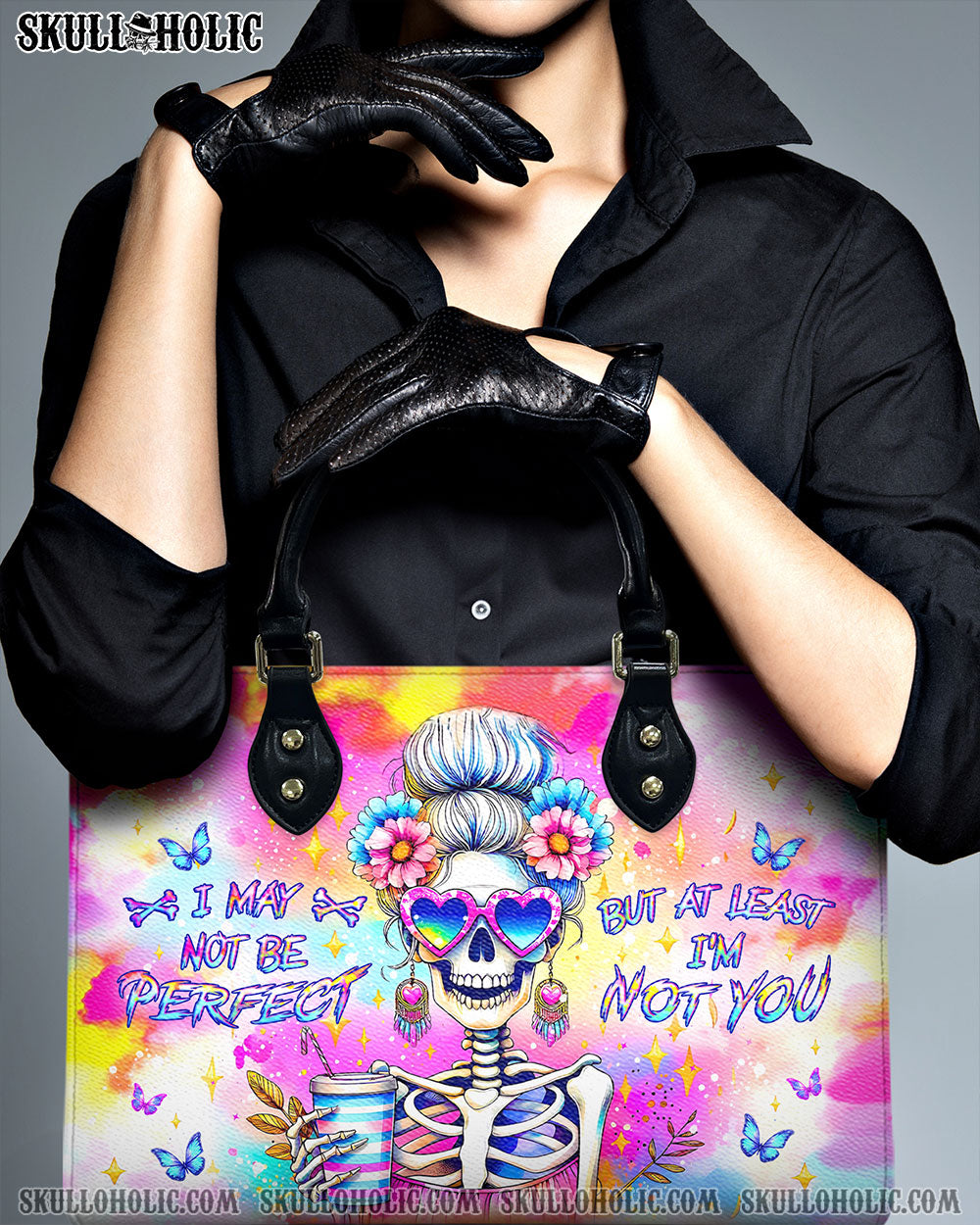 BLISSCORNERS I MAY NOT BE PERFECT LEATHER HANDBAG