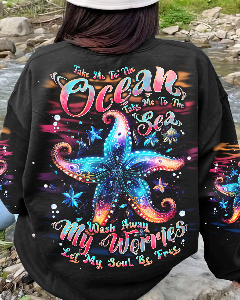 BLISSCORNERS TAKE ME TO THE OCEAN STARFISH ALL OVER PRINT