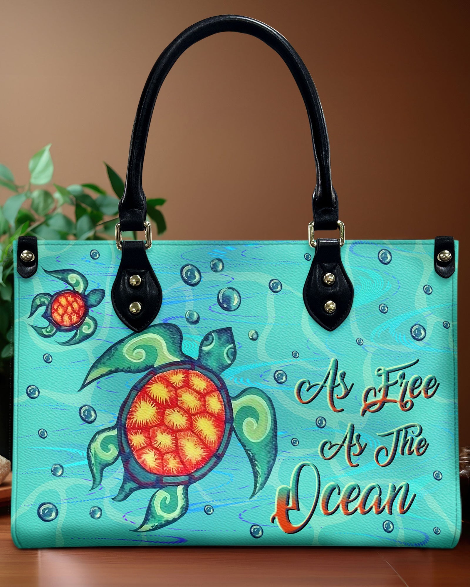 BLISSCORNERS AS FREE AS THE OCEAN LEATHER HANDBAG