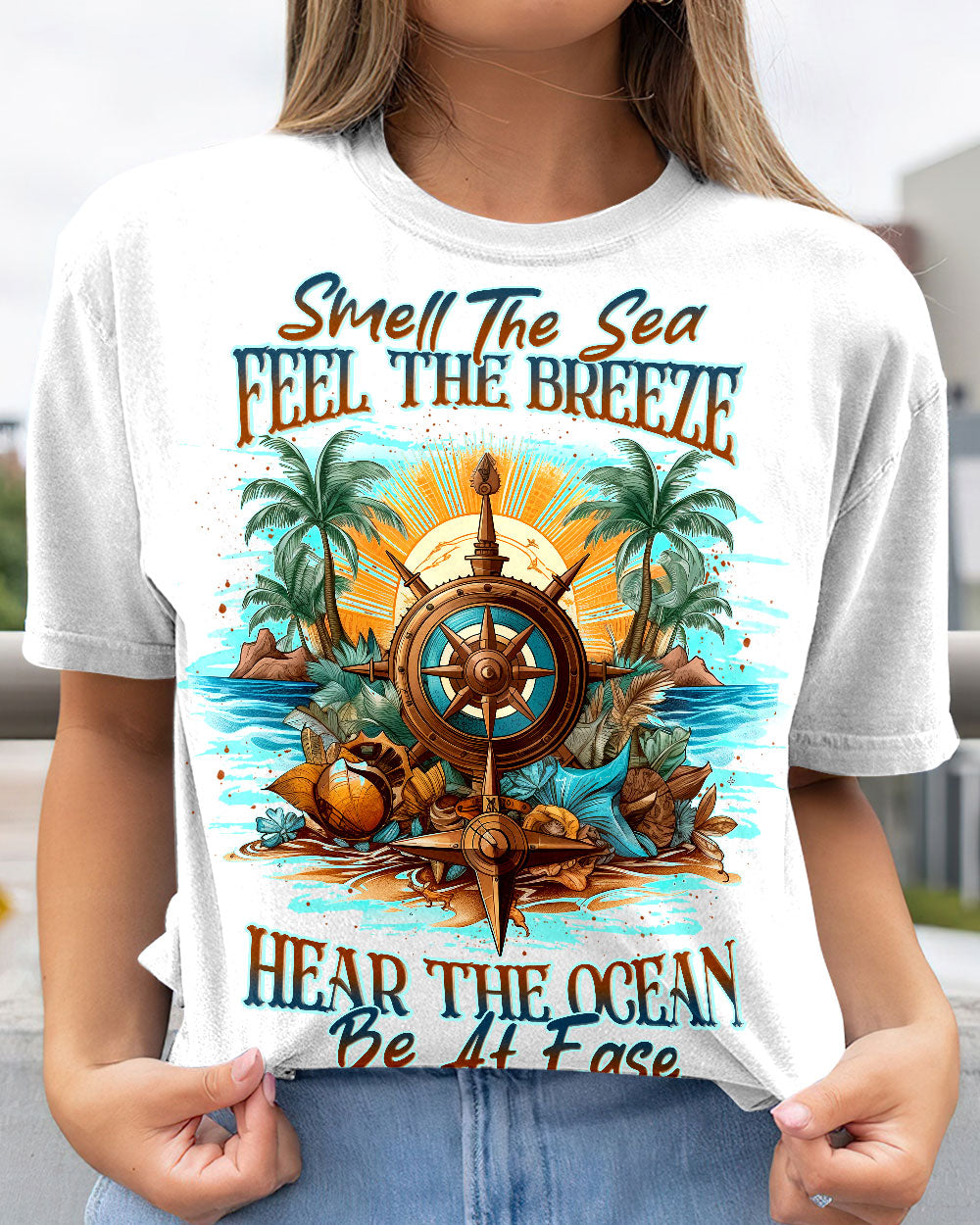BLISSCORNERS SMELL THE SEA FEEL THE BREEZE COTTON SHIRT