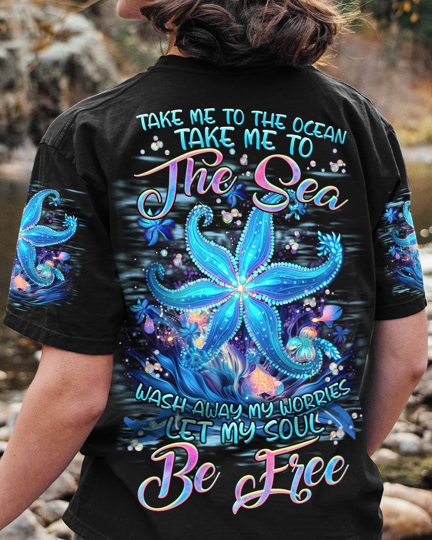 BLISSCORNERS TAKE ME TO THE OCEAN STARFISH ALL OVER PRINT