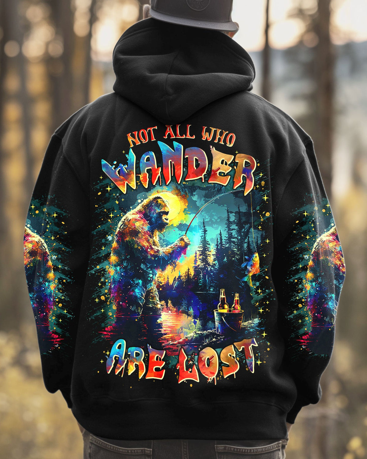 BLISSCORNERS NOT ALL WHO WANDER ARE LOST BIGFOOT ALL OVER PRINT