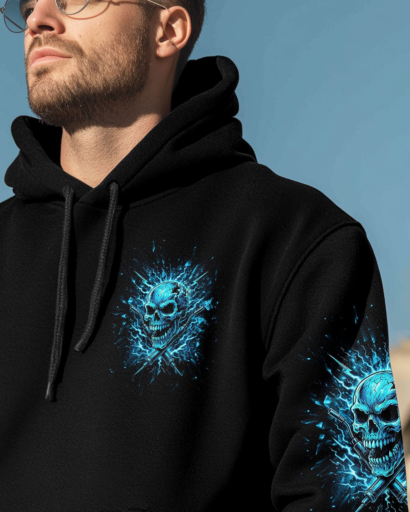 BLISSCORNERS WHEN THE HOOD DROPS WELDER SKULL ALL OVER PRINT