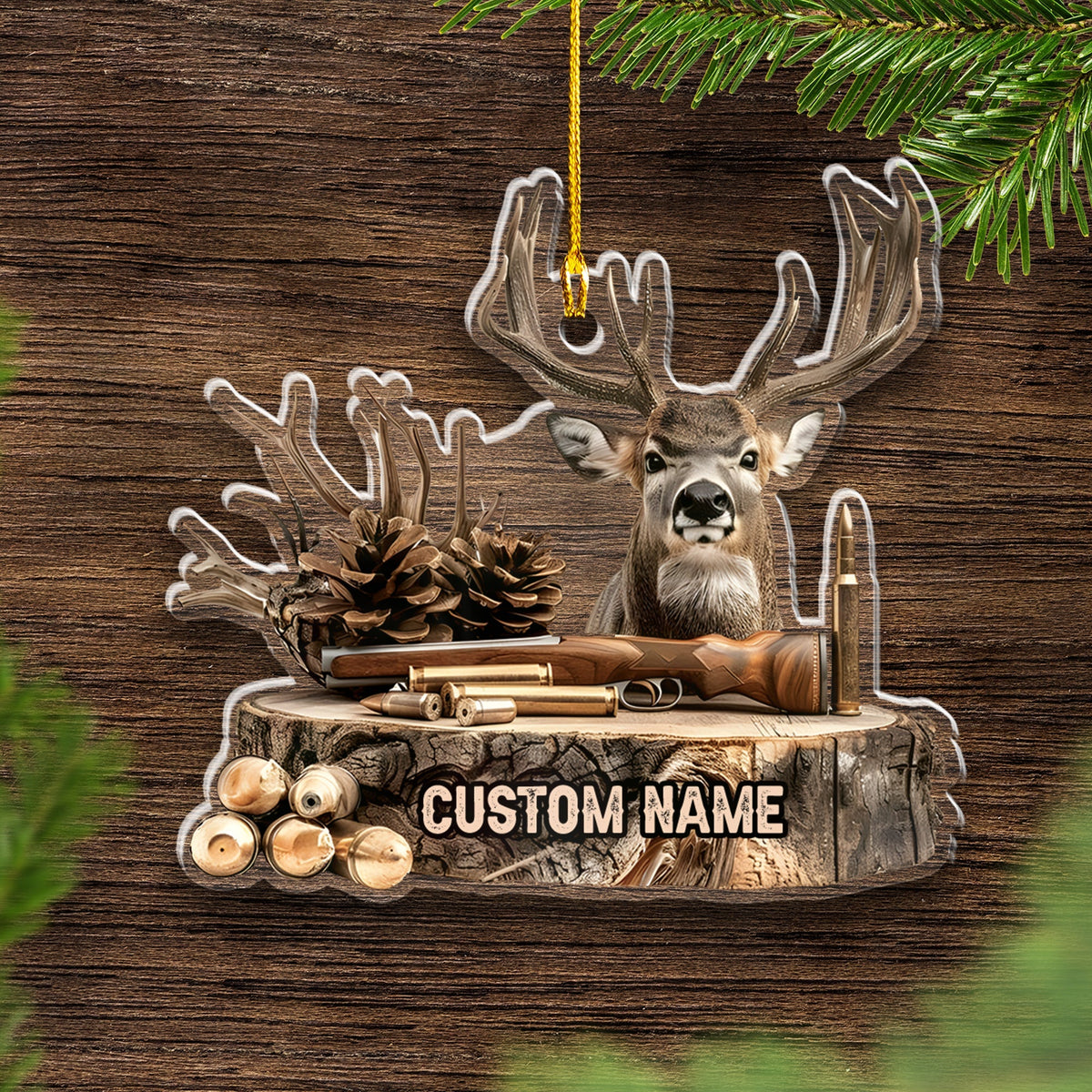 Blisscorners Personalized Deer Hunting OrnamentUnique Christmas Gift for Hunters & Outdoorsmen LM0110