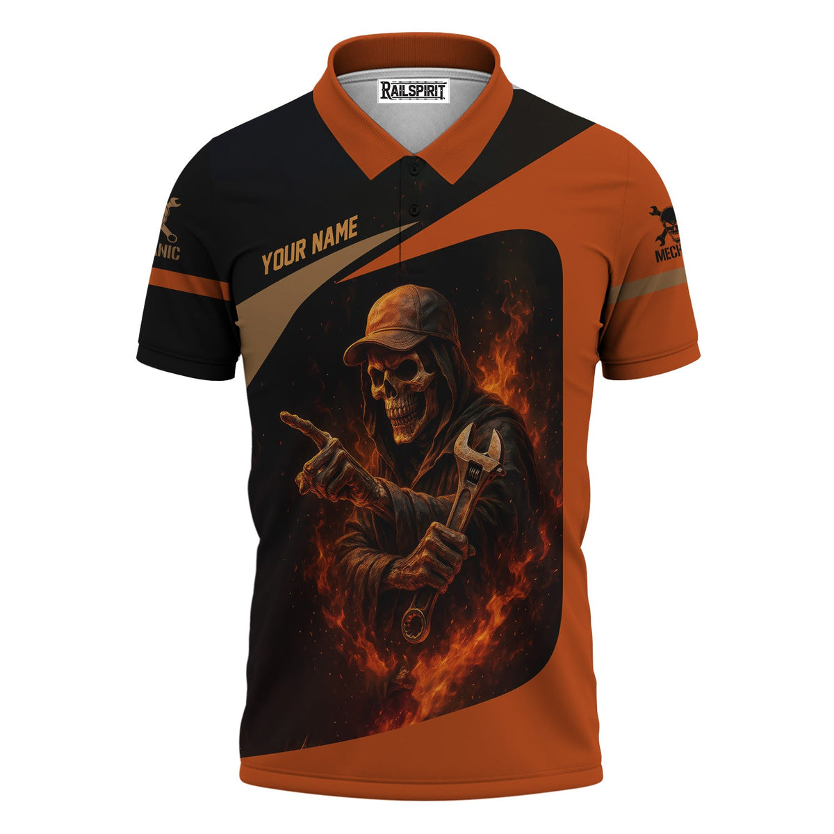 Blisscorners Personalized T-Shirt Back Off I've Got Enough To Deal With Today Grim Reaper Design Shirt For Mechanics