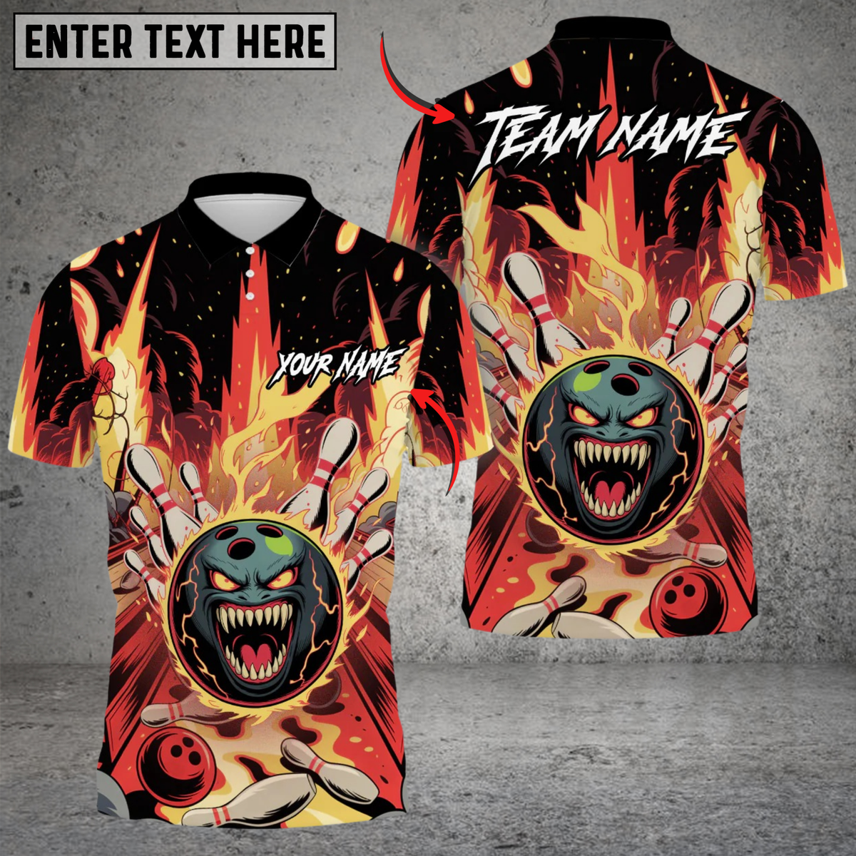 Blisscorners Monster Ball Bowling Personalized Name 3D Unisex Shirt
