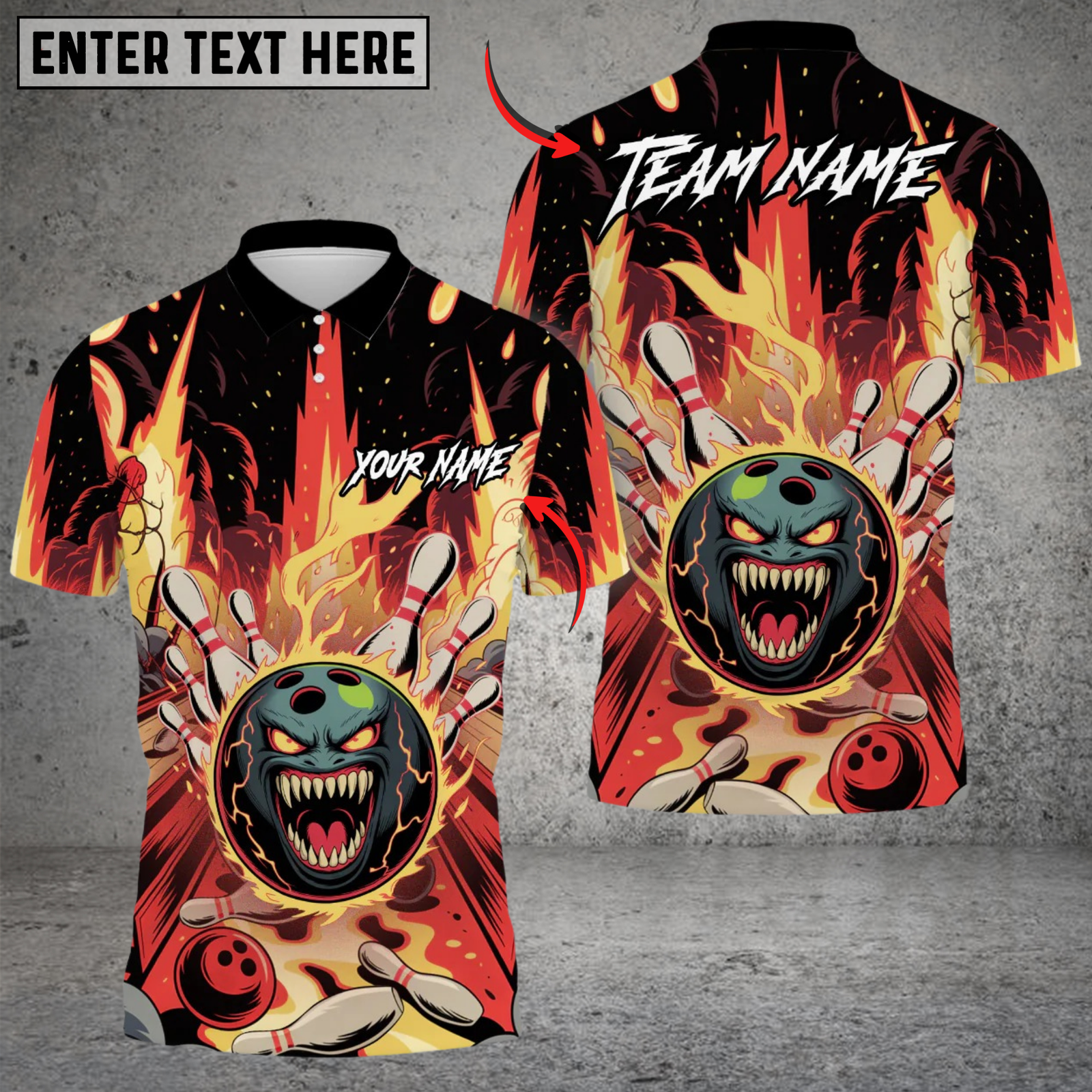 Blisscorners Monster Ball Bowling Personalized Name 3D Unisex Shirt
