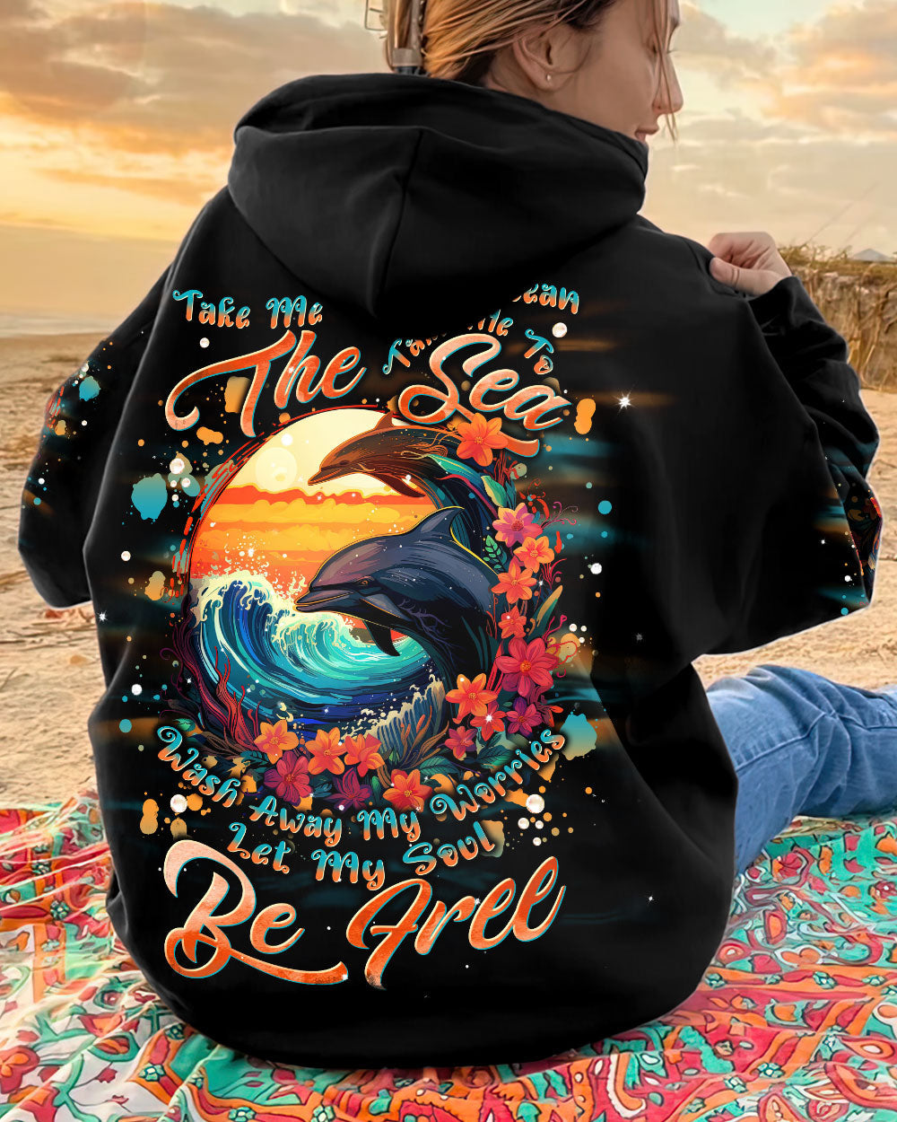 BLISSCORNERS TAKE ME TO THE OCEAN DOLPHIN ALL OVER PRINT